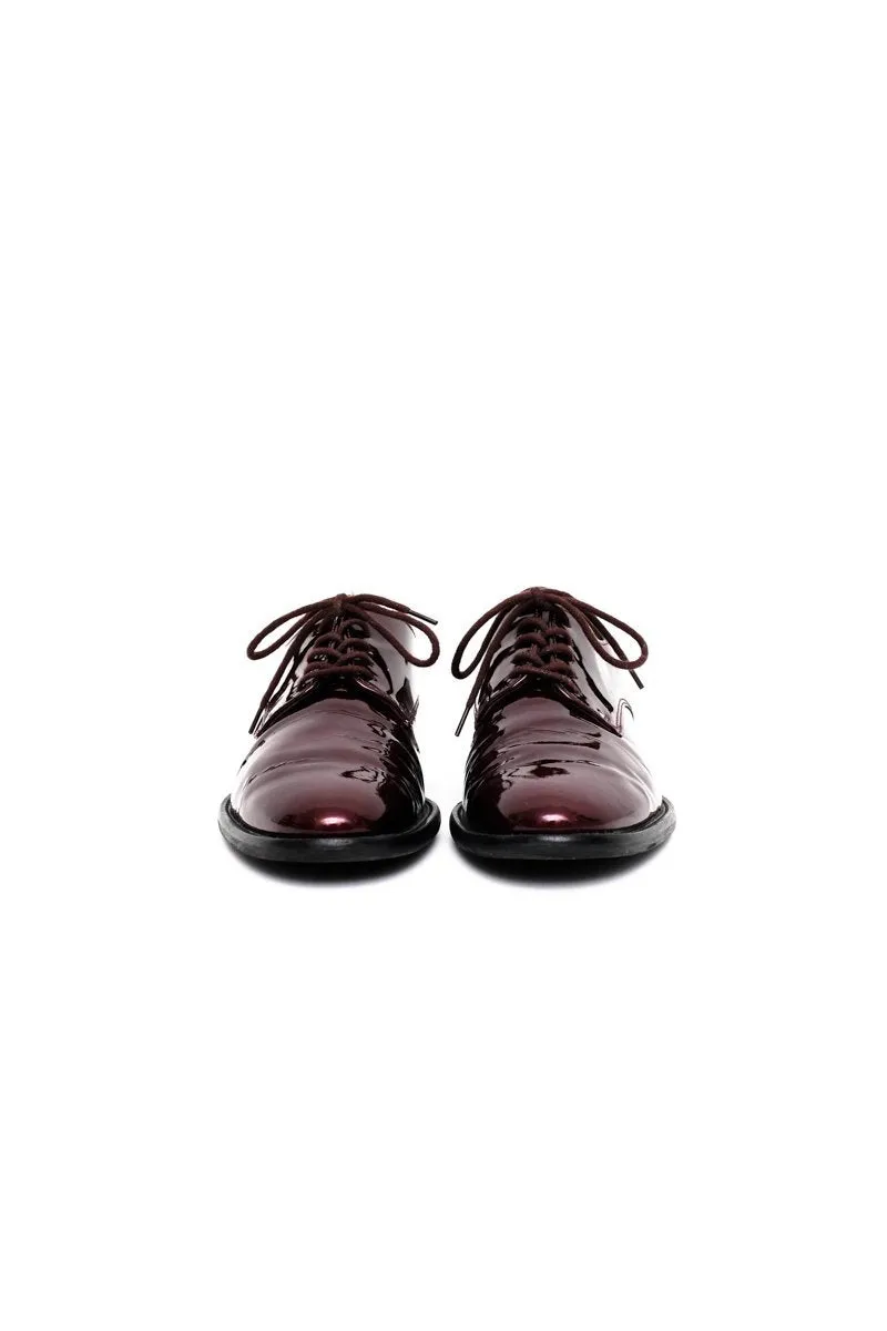 0560_BURGUNDY 36 36,5 PATENT LEATHER LACE-UP BROGUES