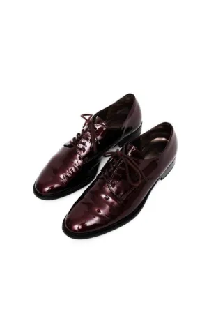 0560_BURGUNDY 36 36,5 PATENT LEATHER LACE-UP BROGUES