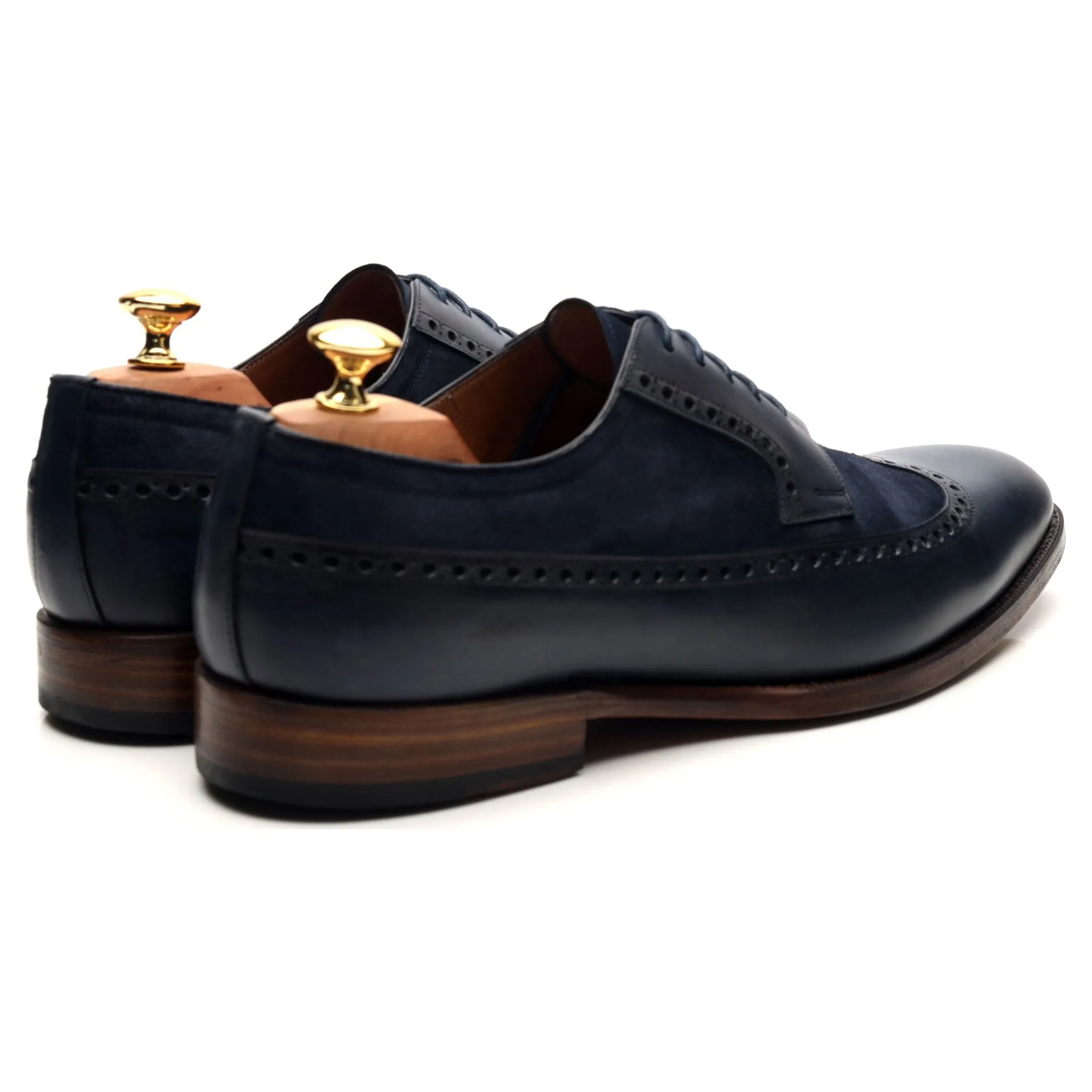 '082' Navy Blue Two Tone Leather Derby Brogues UK 10.5