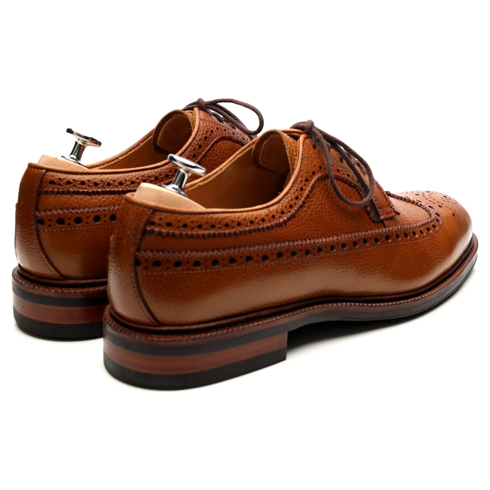 '101375' Tan Brown Leather Derby Brogues UK 8 E