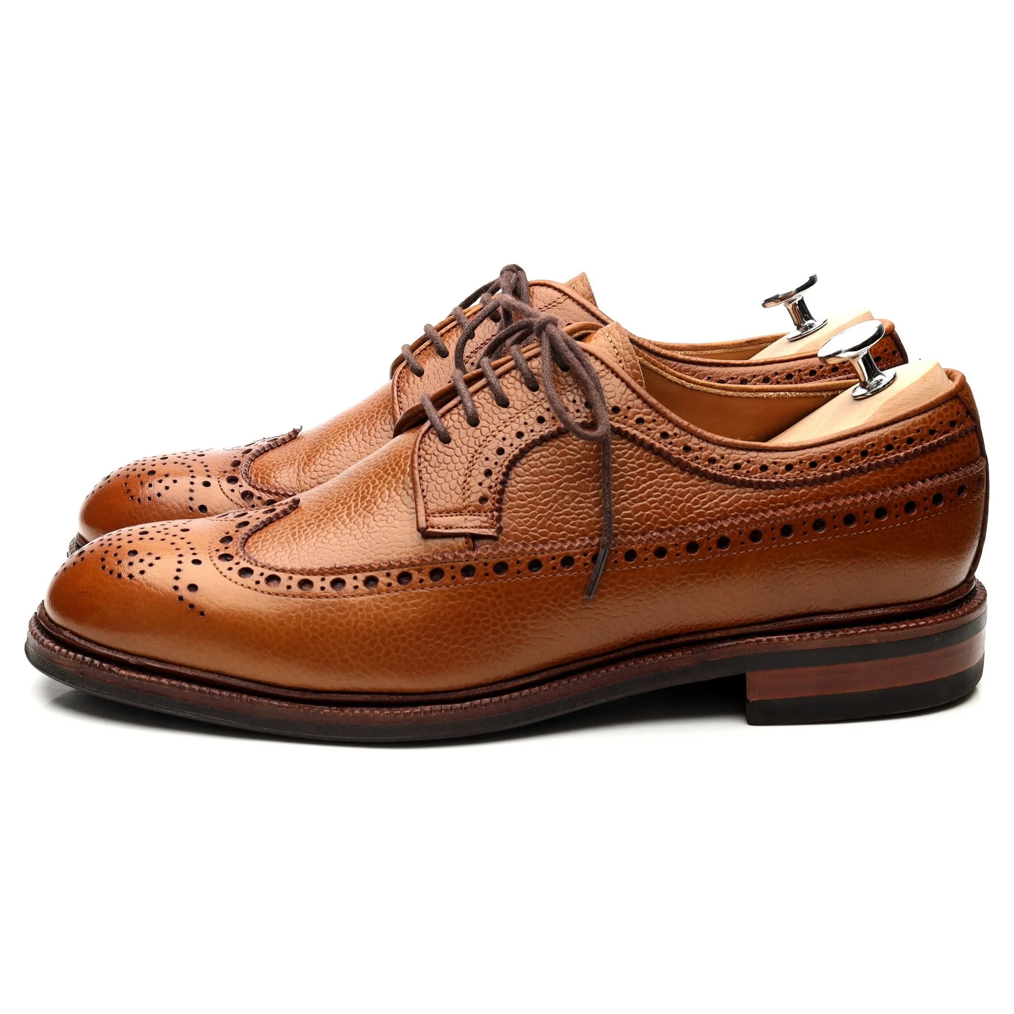 '101375' Tan Brown Leather Derby Brogues UK 8 E