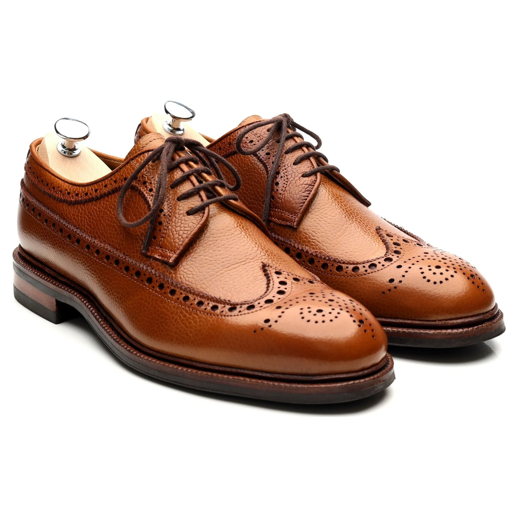 '101375' Tan Brown Leather Derby Brogues UK 8 E