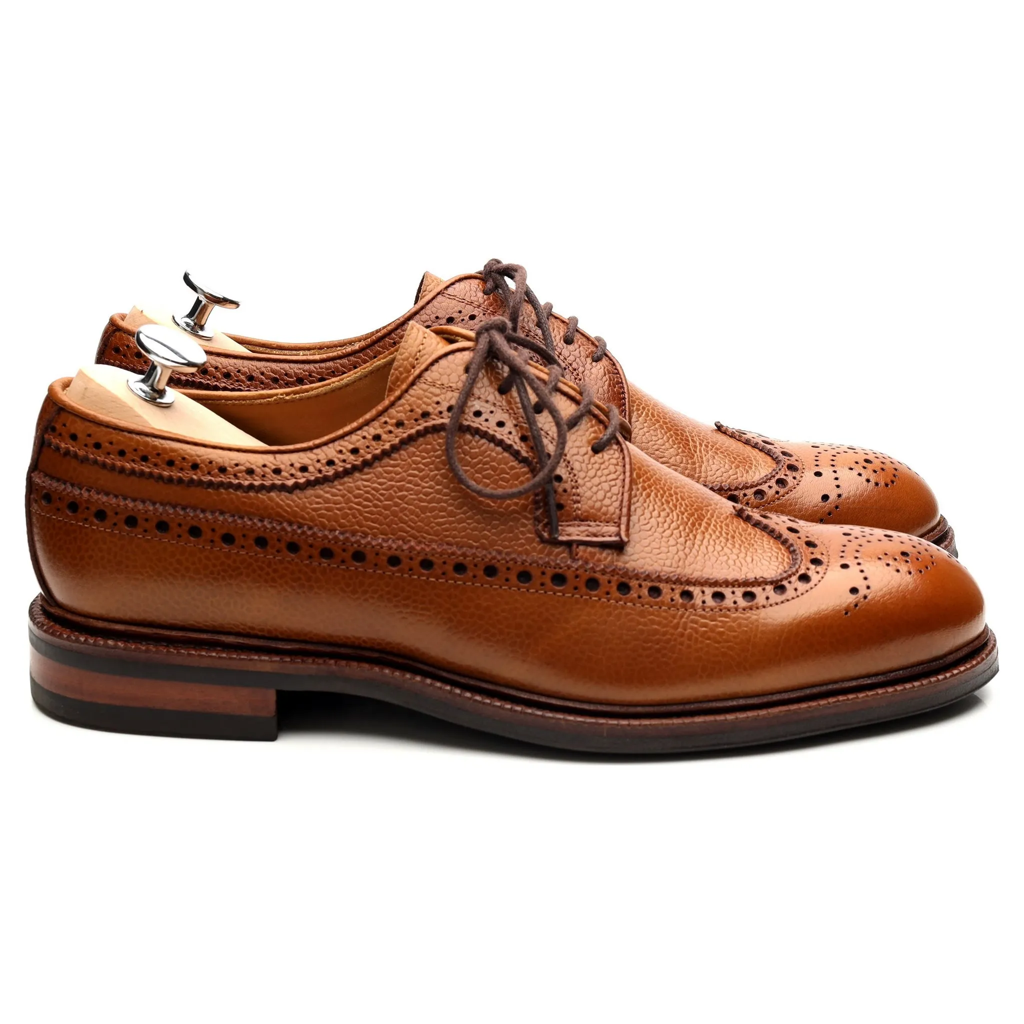 '101375' Tan Brown Leather Derby Brogues UK 8 E