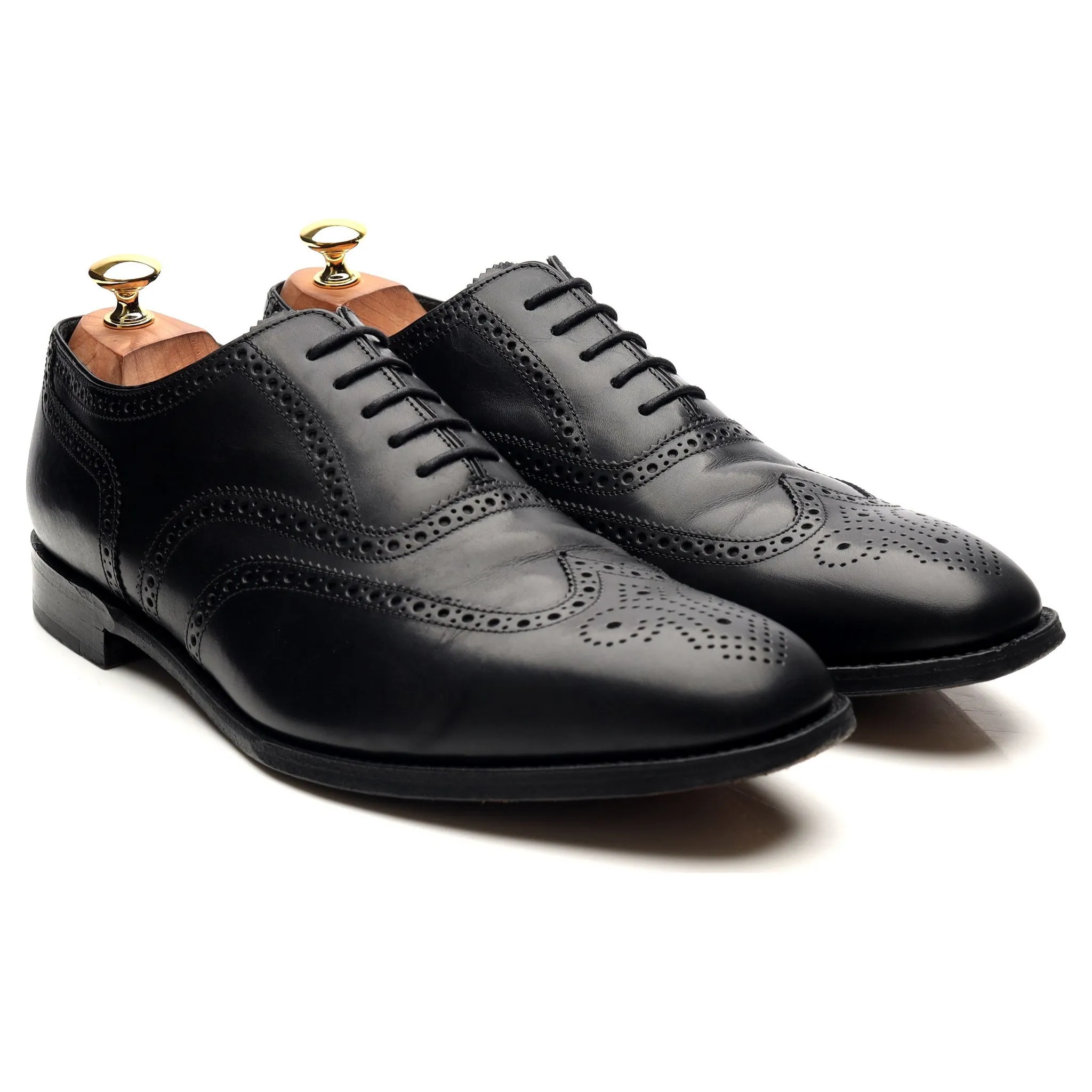 1880 'Buckingham' Black Leather Brogues UK 10.5 F