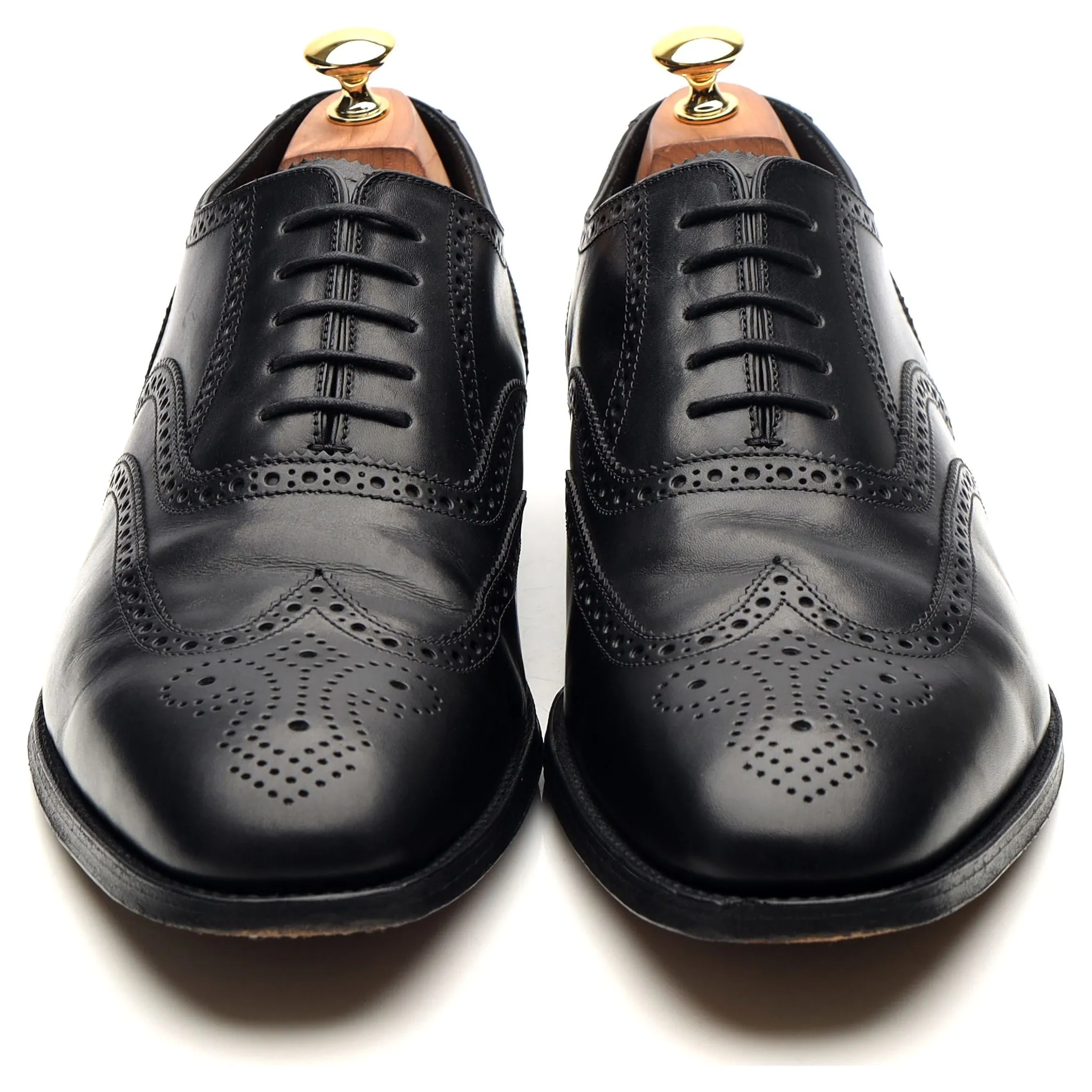 1880 'Buckingham' Black Leather Brogues UK 10.5 F