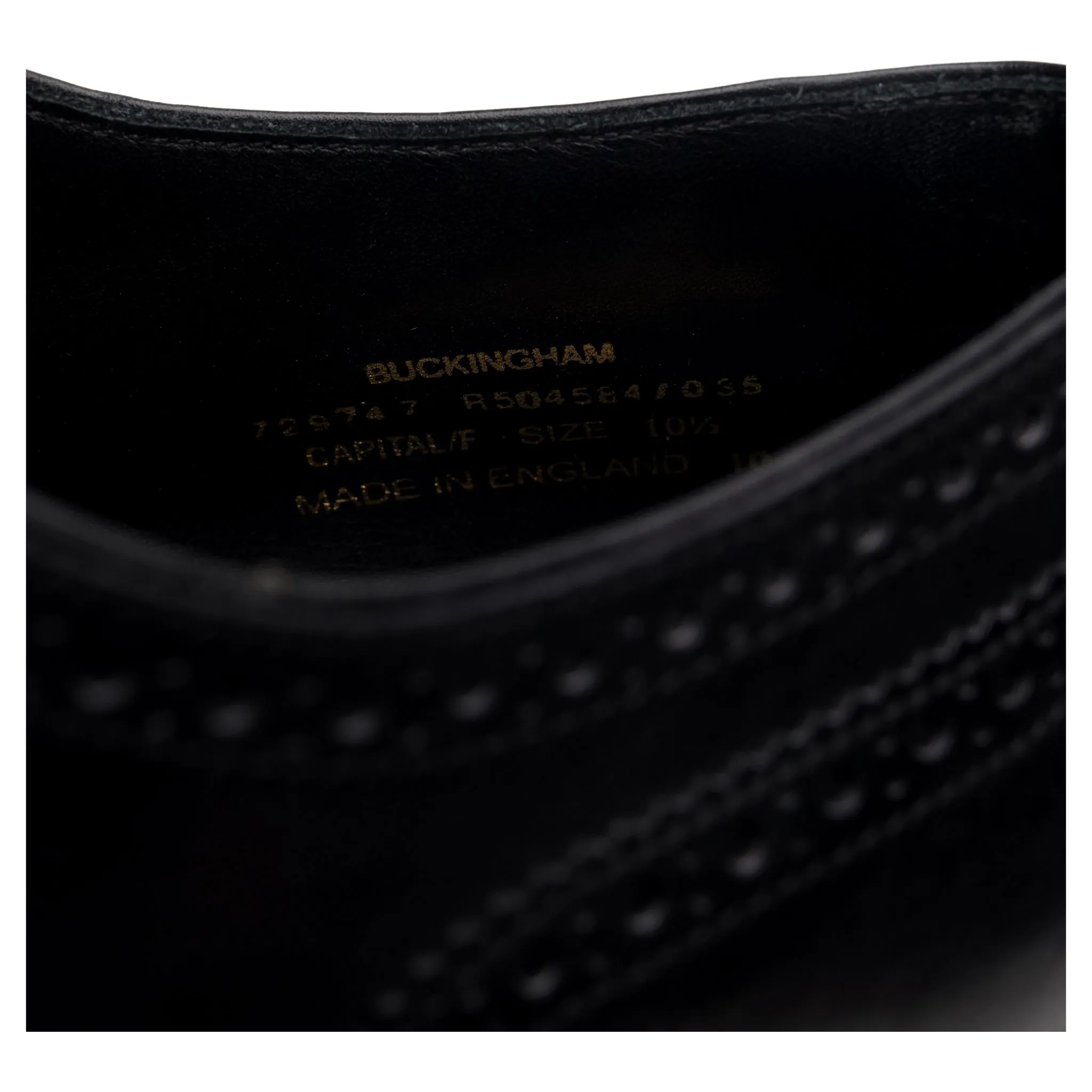 1880 'Buckingham' Black Leather Brogues UK 10.5 F