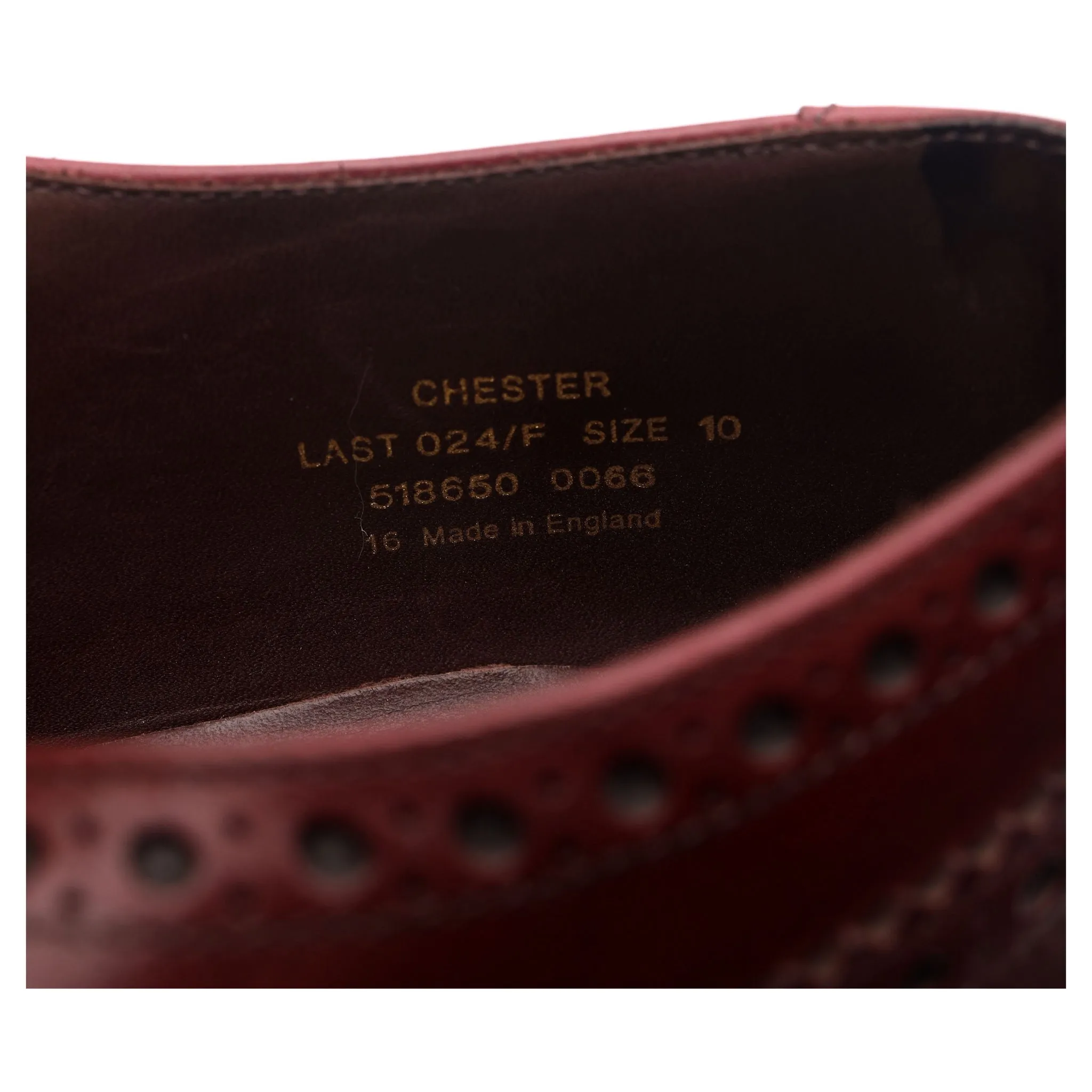 1880 'Chester 2' Burgundy Leather Derby Brogues UK 10 F