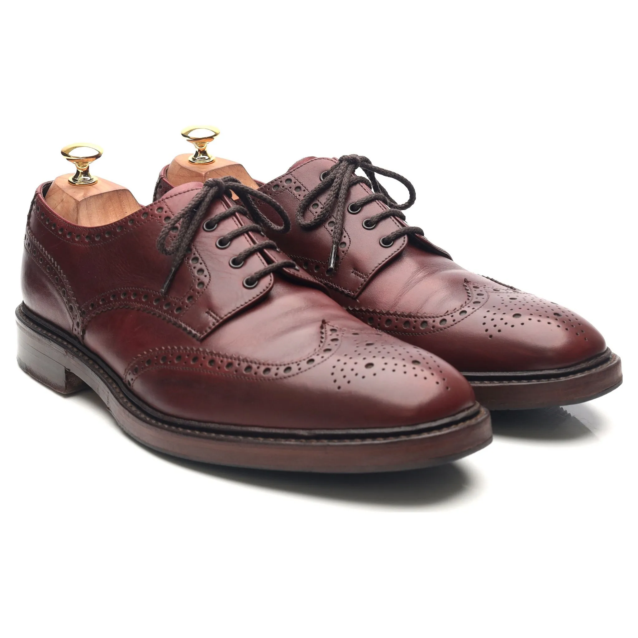 1880 'Chester 2' Burgundy Leather Derby Brogues UK 10 F