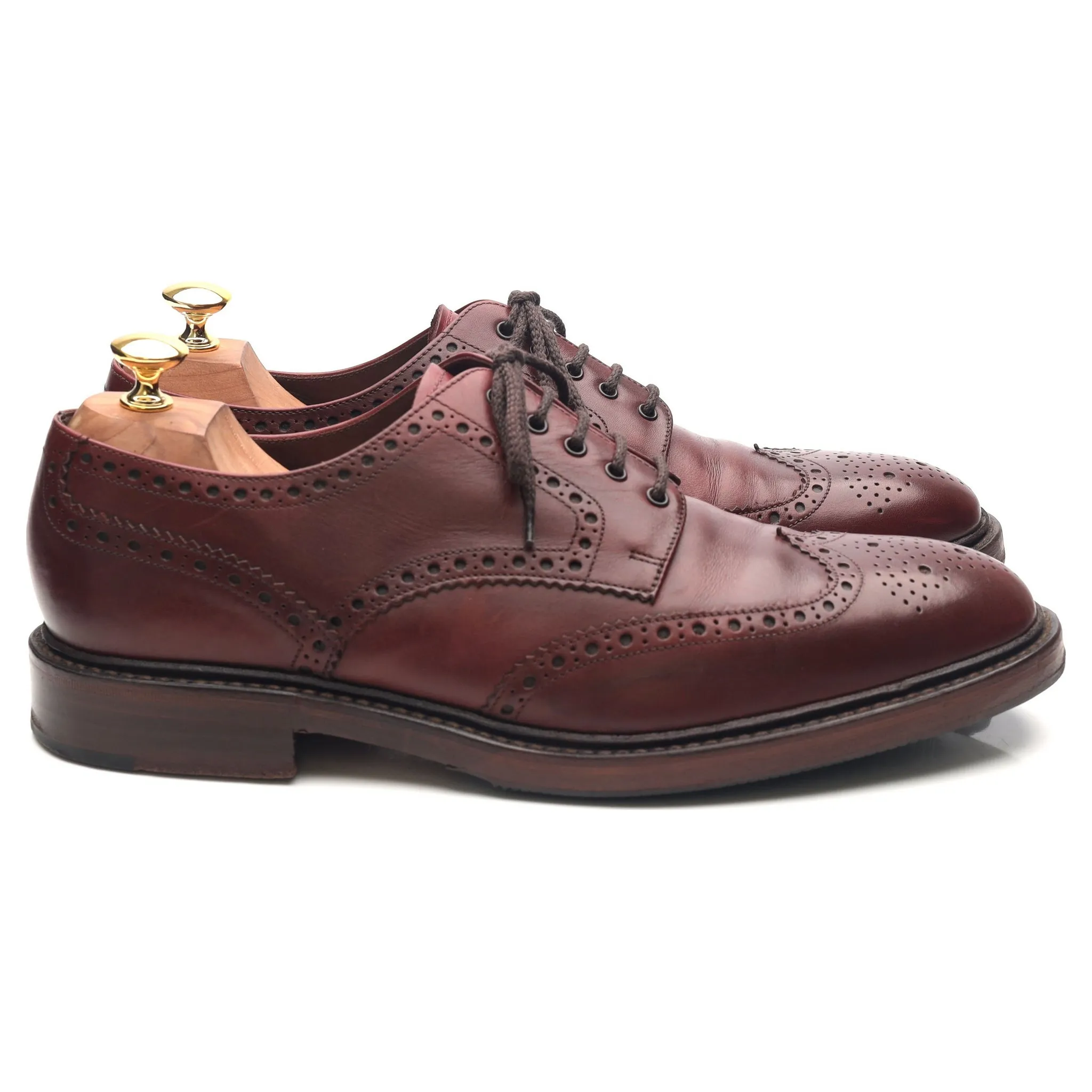 1880 'Chester 2' Burgundy Leather Derby Brogues UK 10 F