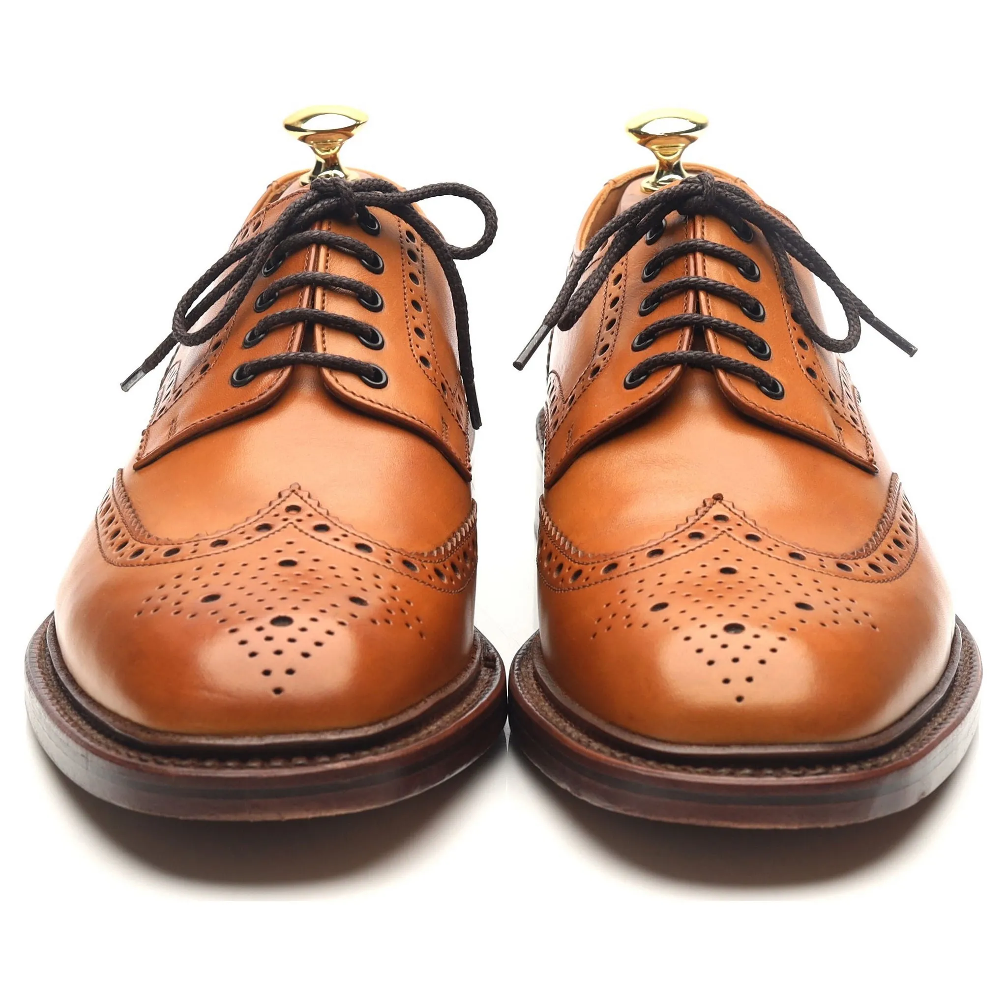 1880 'Chester 2' Tan Brown Leather Derby Brogues UK 8 F