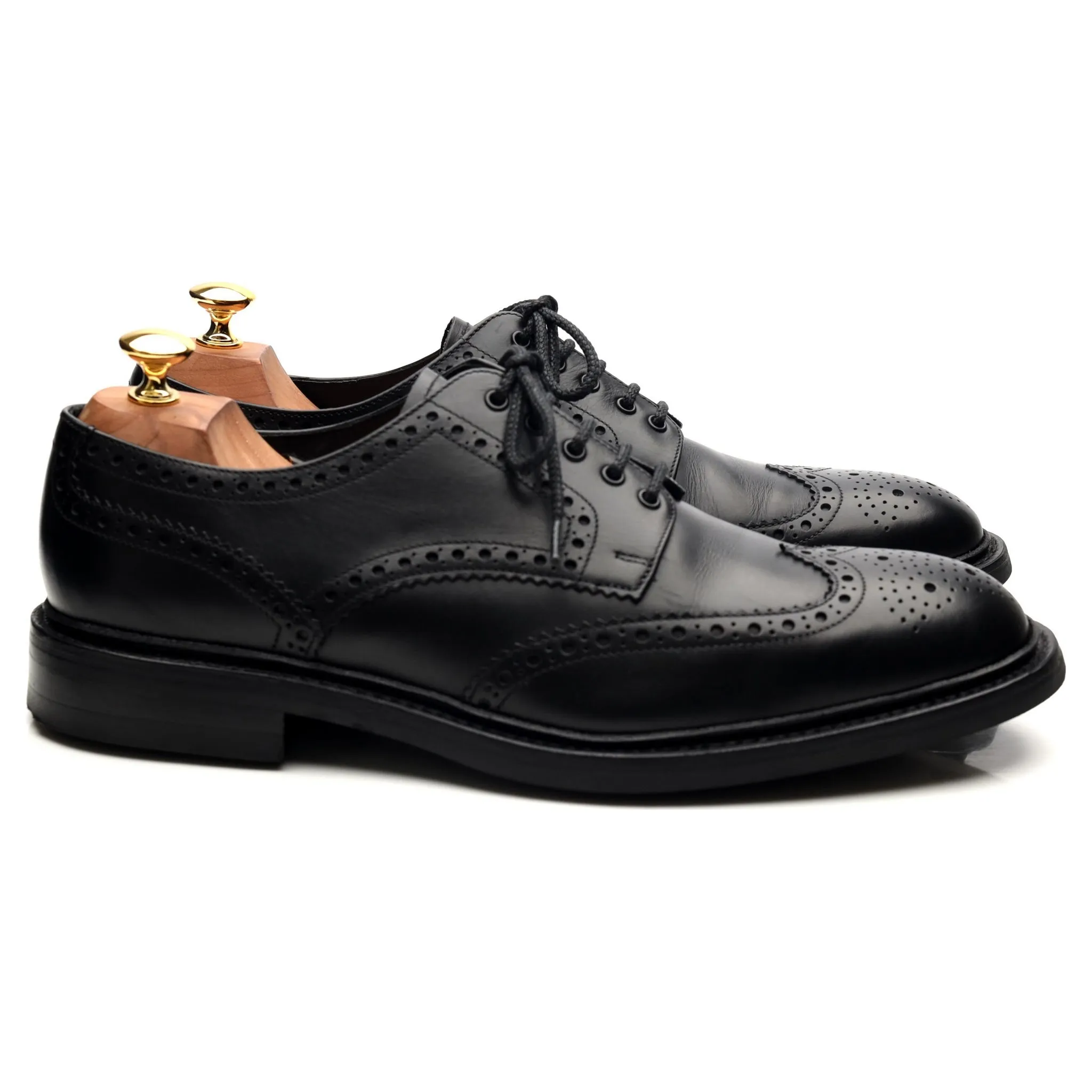 1880 'Chester' Black Leather Derby Brogues UK 10 F