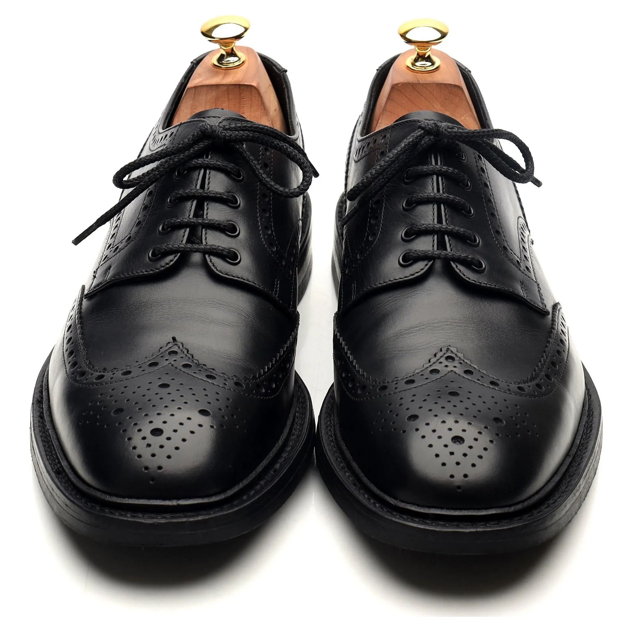 1880 'Chester' Black Leather Derby Brogues UK 10 F