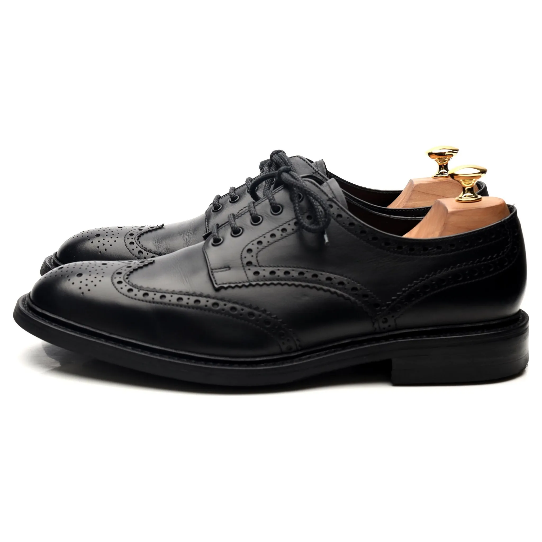 1880 'Chester' Black Leather Derby Brogues UK 10 F