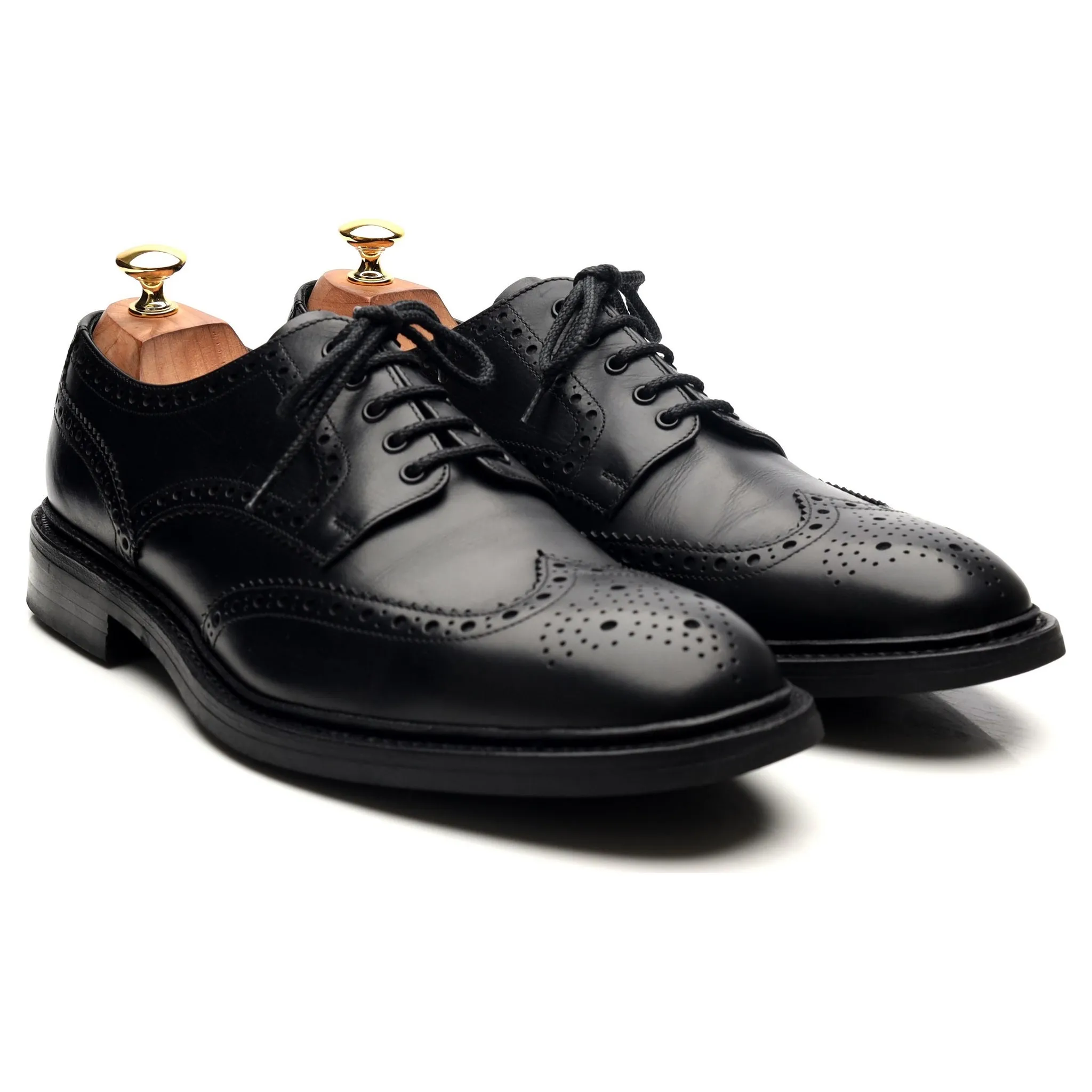 1880 'Chester' Black Leather Derby Brogues UK 10 F