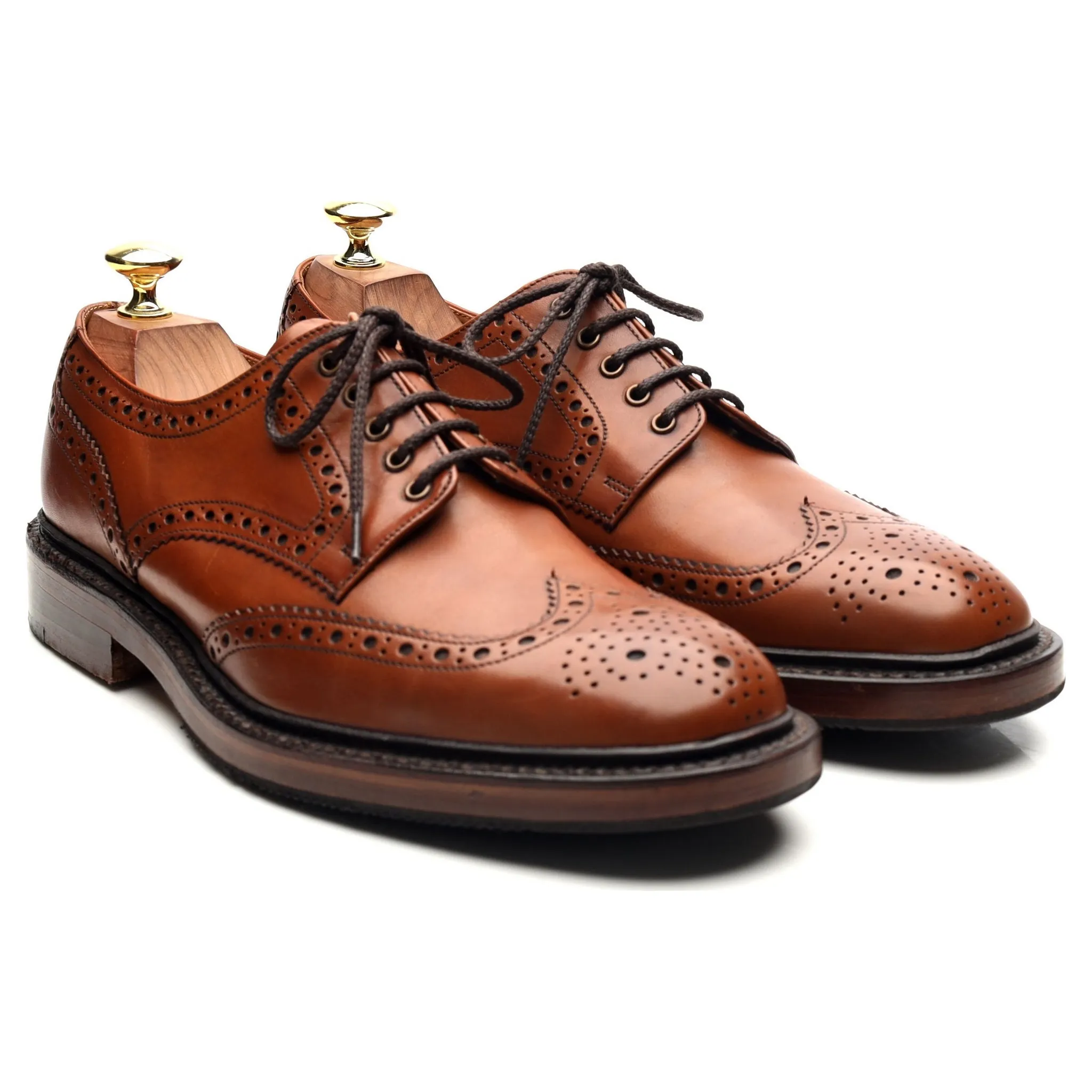 1880 'Chester' Brown Leather Derby Brogues UK 7.5 F