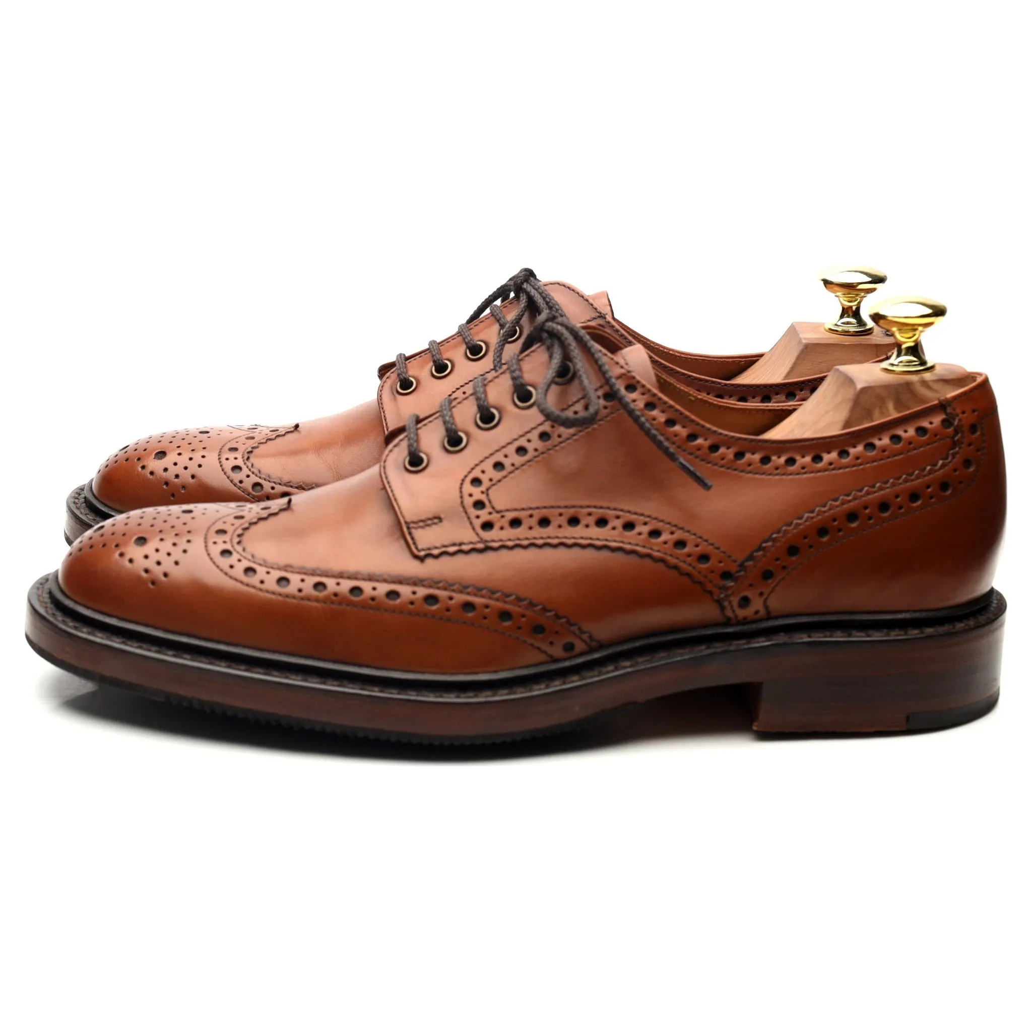 1880 'Chester' Brown Leather Derby Brogues UK 7.5 F