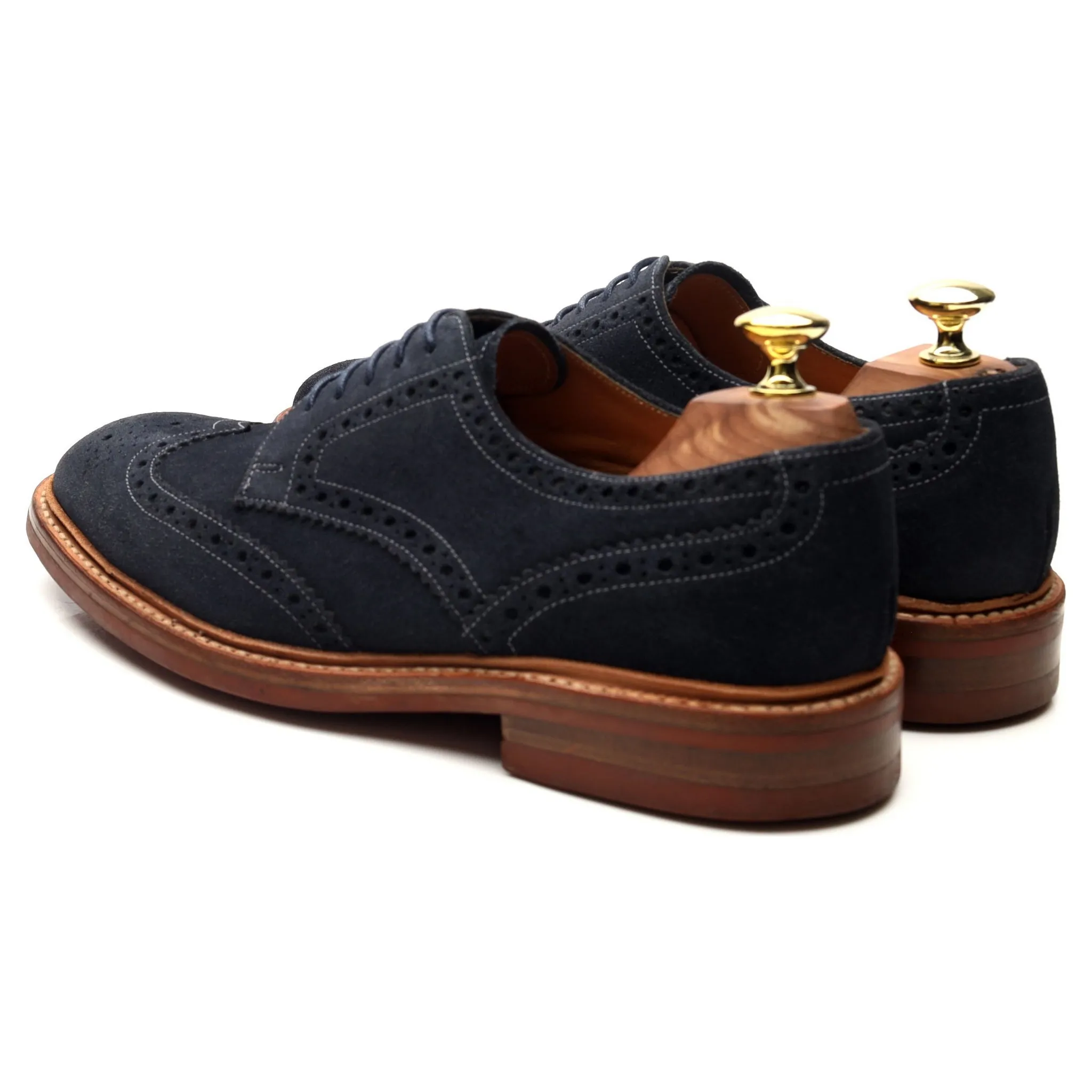 1880 'Leamington' Blue Suede Derby Brogues UK 7 F