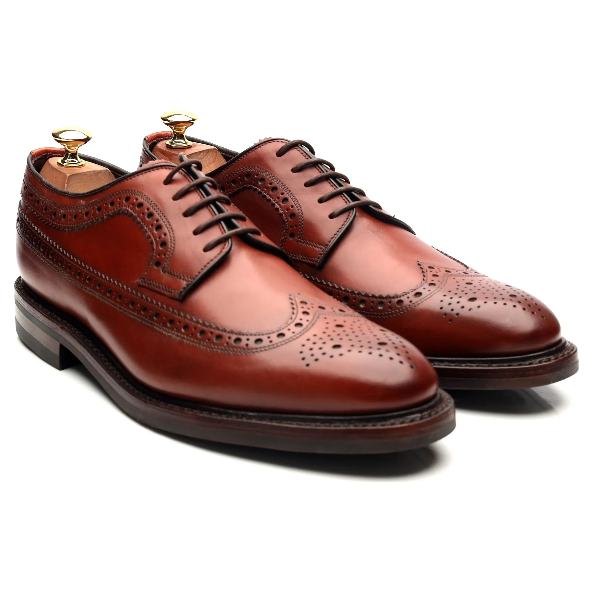 1880 Legacy 'Birkdale' Brown Leather Derby Brogues UK 9 F