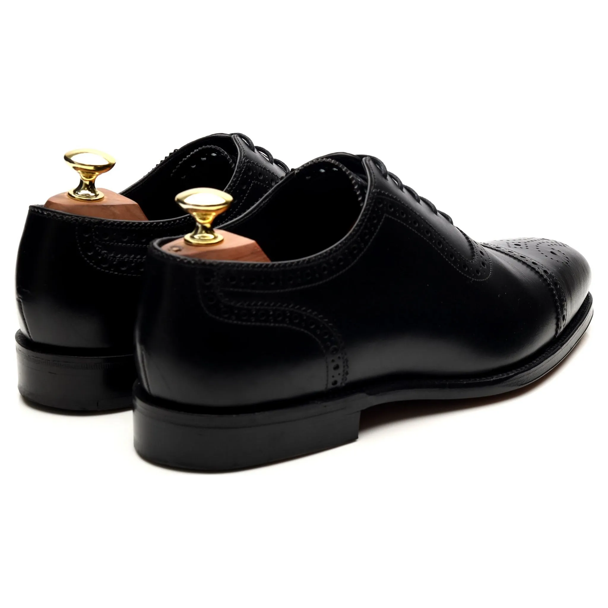 1880 'Strand' Black Leather Oxford Semi Brogues UK 7 F