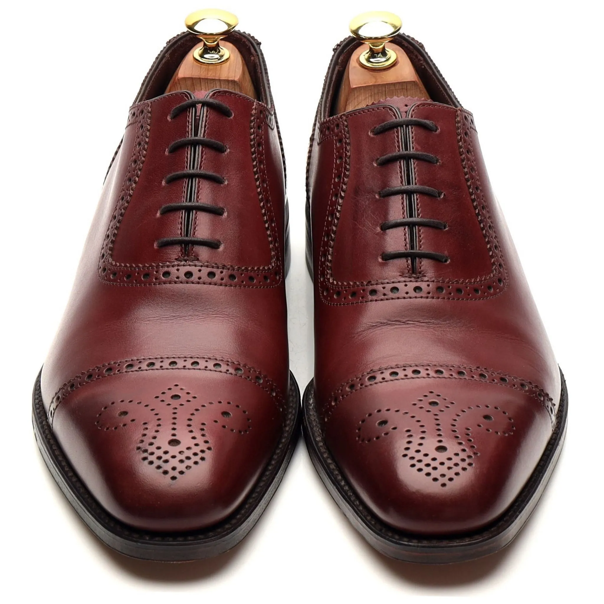 1880 'Strand' Burgundy Leather Oxford Brogues UK 8 F