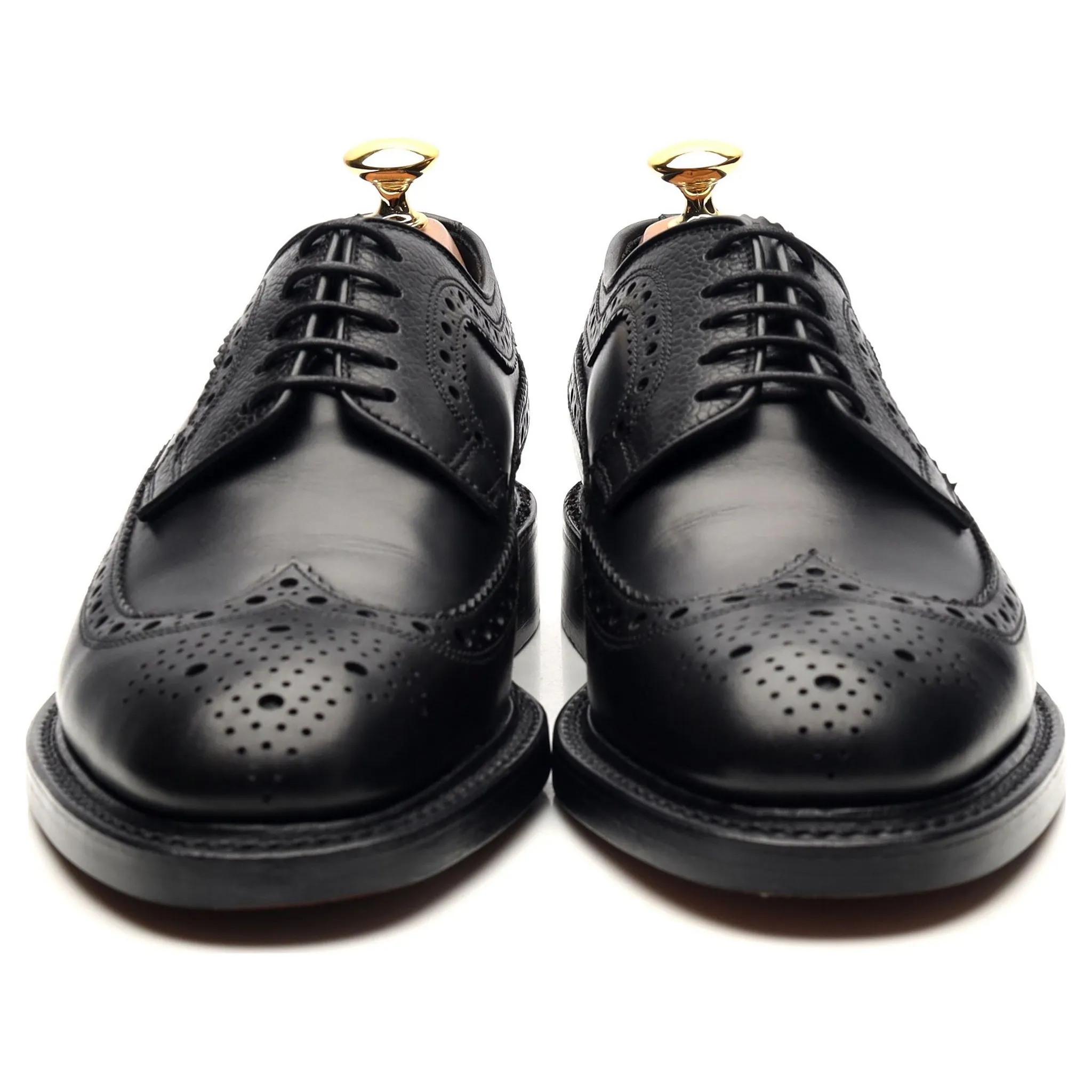 1880 'Taunton' Black Leather Derby Brogues UK 6 F