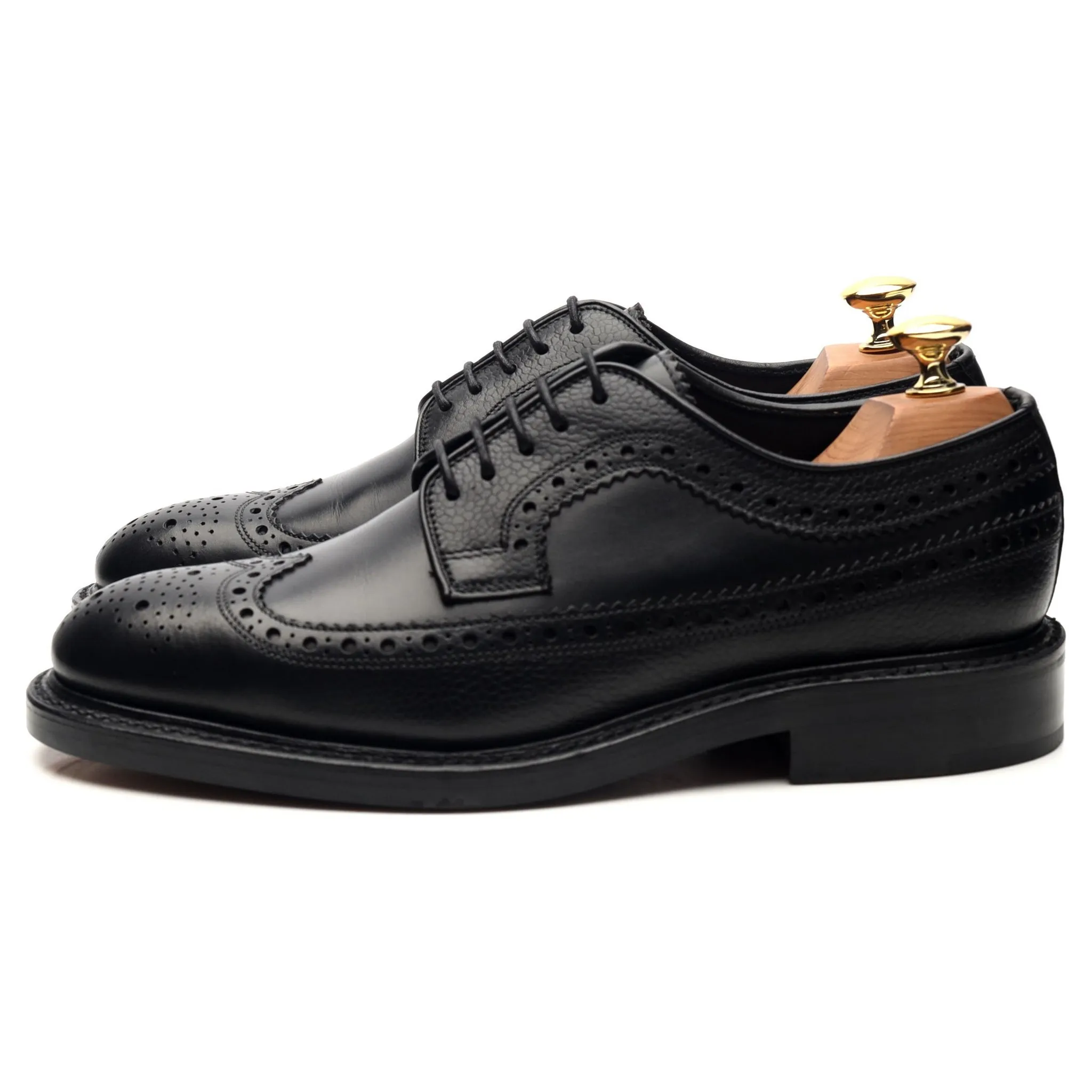 1880 'Taunton' Black Leather Derby Brogues UK 6 F