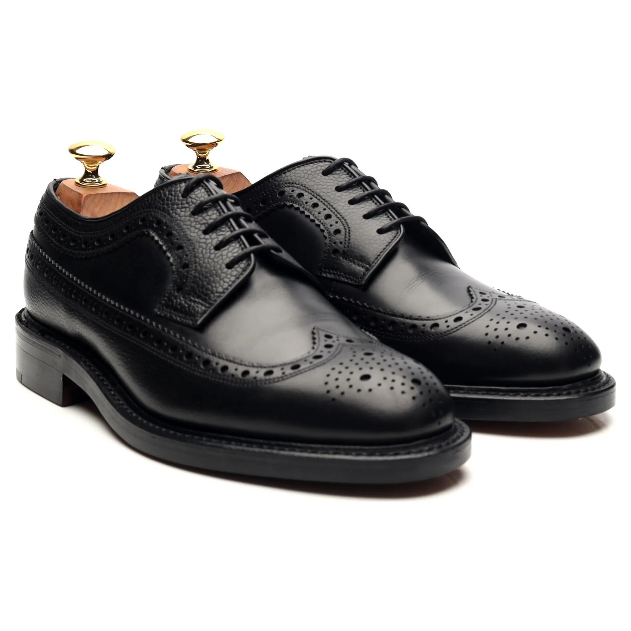 1880 'Taunton' Black Leather Derby Brogues UK 6 F