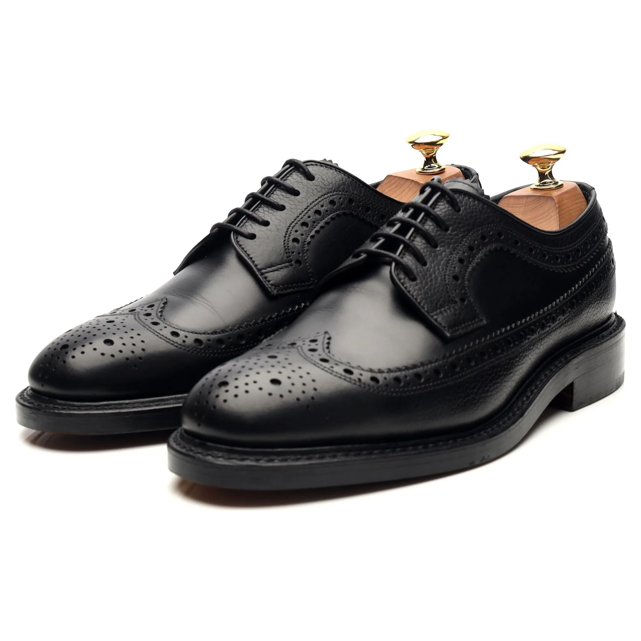 1880 'Taunton' Black Leather Derby Brogues UK 6 F