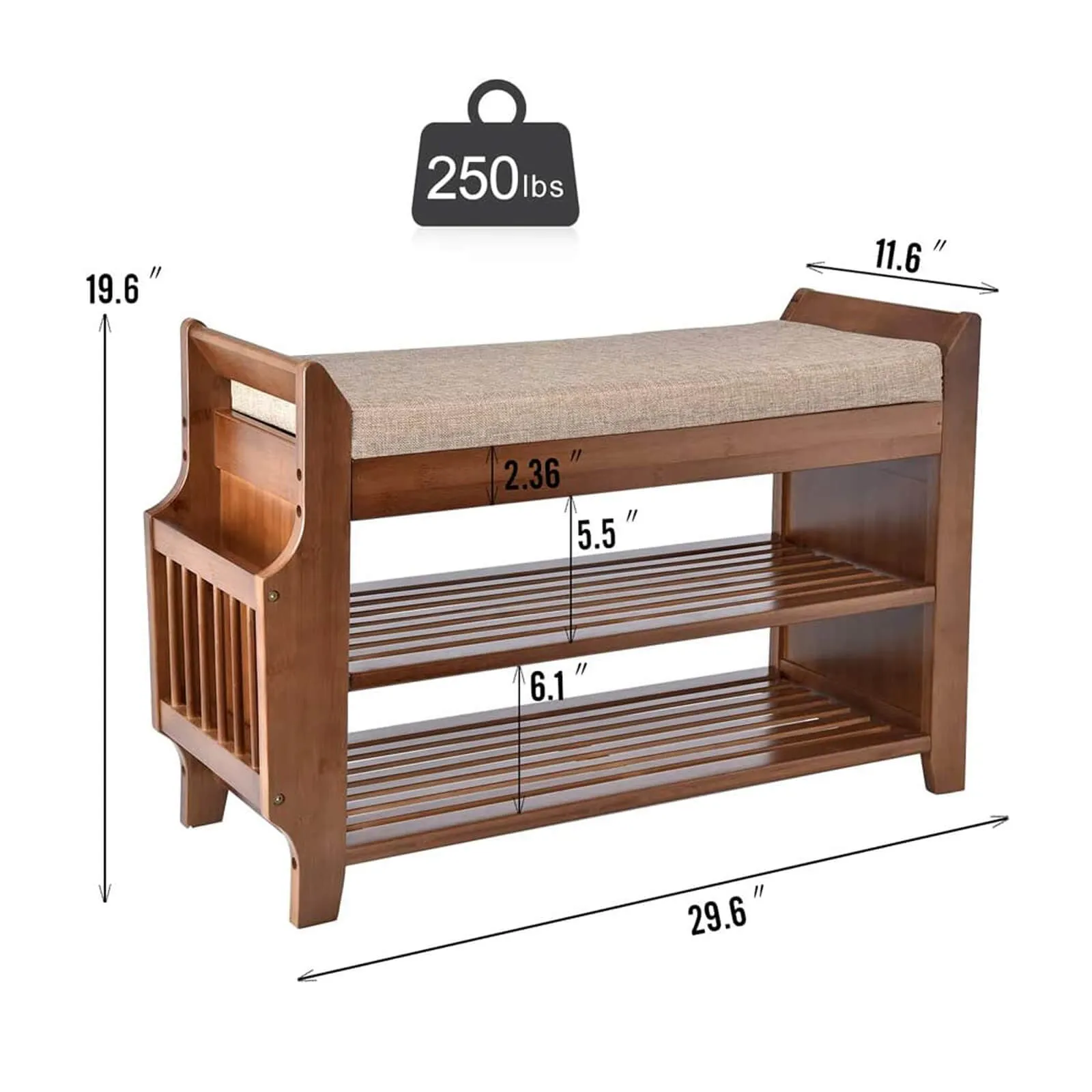 2 Tiers Bamboo Shoe Rack HW105