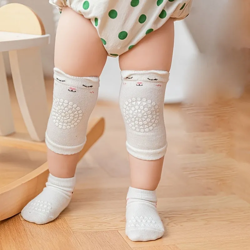 2pcs/Set Baby Crawling Protection Set - Anti-Slip Knee Pads & Socks - Ultra-Soft, Grippy & Comfy for Boys - Adorable Cartoon Patterns - All Seasons Wear