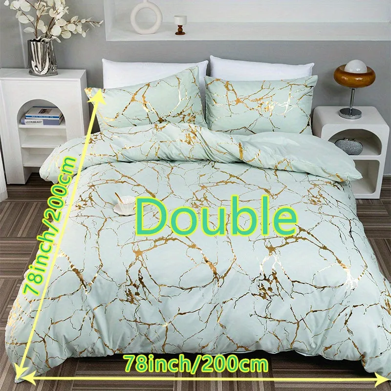 3-Piece Luxurious Bronzed Duvet Cover Set - Soft, Cozy & Hypoallergenic - Radiant Finish for Master & Guest Bedrooms - Includes 1 Duvet Cover and 2 Pillowcases (Comforter Not Included)