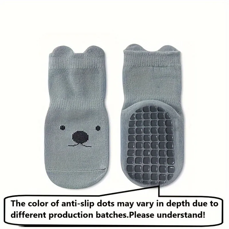 5 Pairs Baby Non-slip Floor Socks With Grips Anti-Slip Crew For Infants Toddlers Boys And Girls