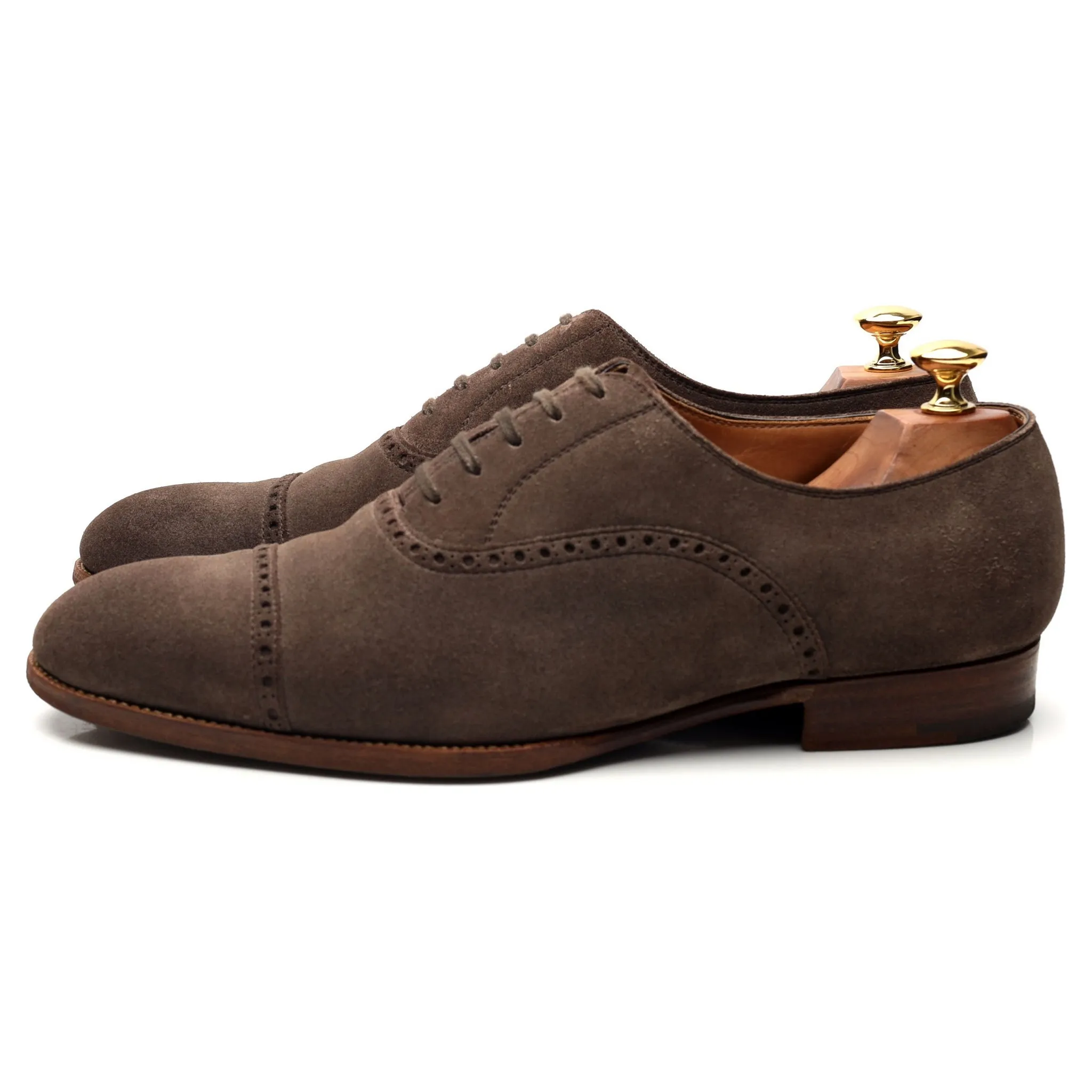 '552B' Light Brown Suede Oxford Semi Brogues UK 9.5 G