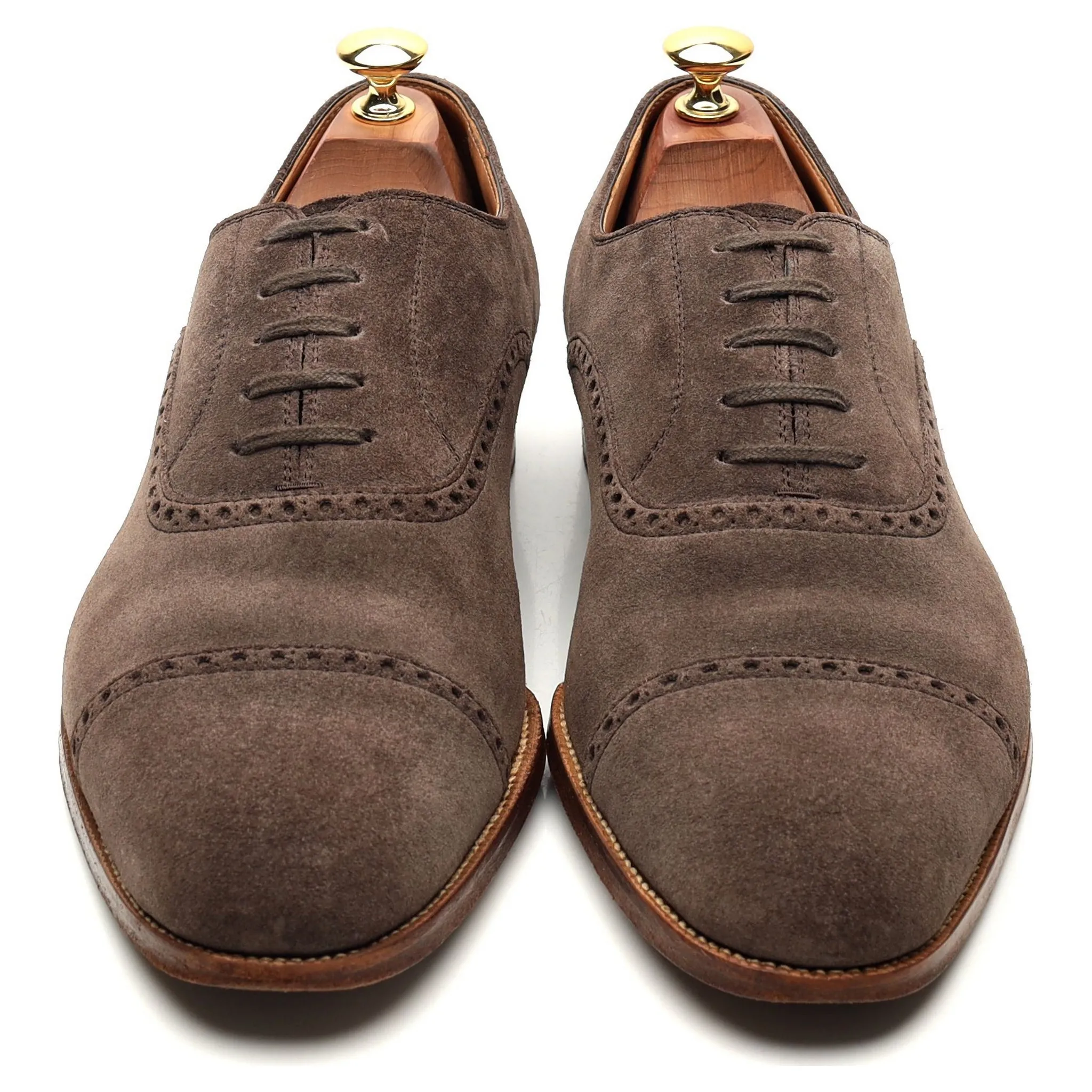 '552B' Light Brown Suede Oxford Semi Brogues UK 9.5 G