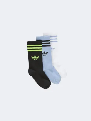 Adidas  Kids-Unisex Original Sock Black/Sky/White