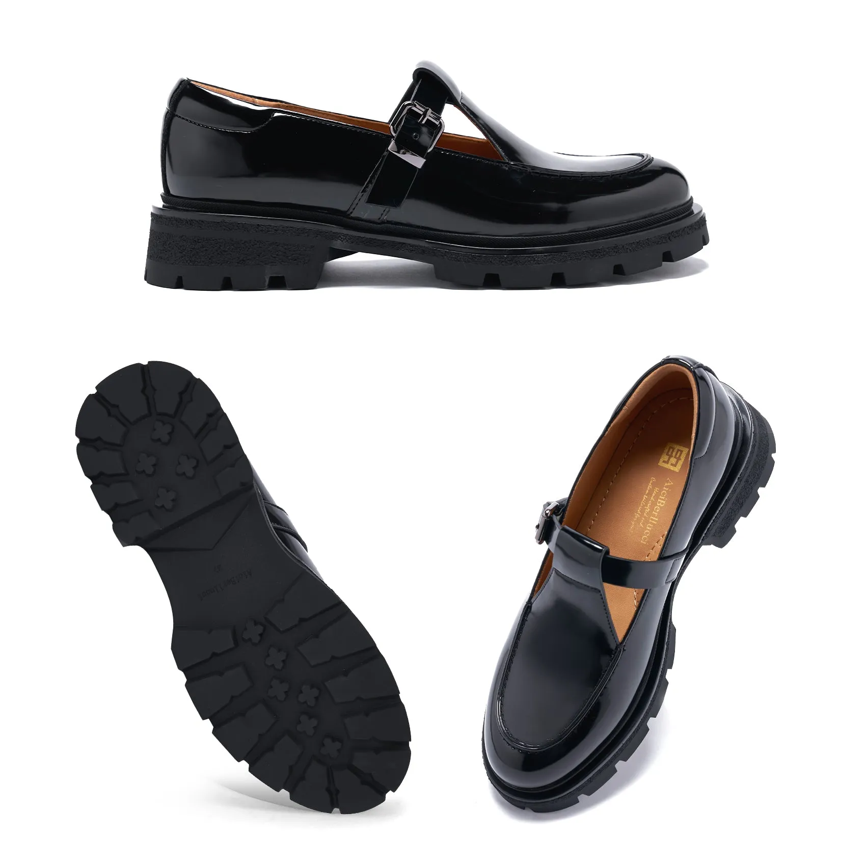 AiciBerllucci -SUNNY2 -Black Loafers for Women, Business Casual Shoes, Women's Loafers & Slip-Ons, Womens Chunky Loafers Comfortable Platform Loafers for Women