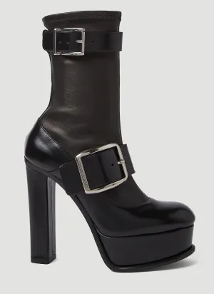 Alexander McQueen Boxcar Buckle Heeled Boots