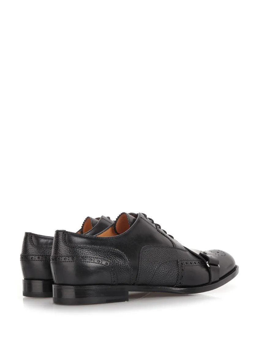 Alexander McQueen Buckle Strap Lace Up Brogues