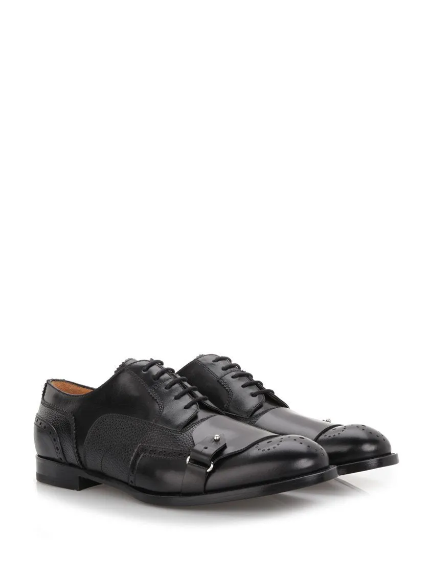 Alexander McQueen Buckle Strap Lace Up Brogues