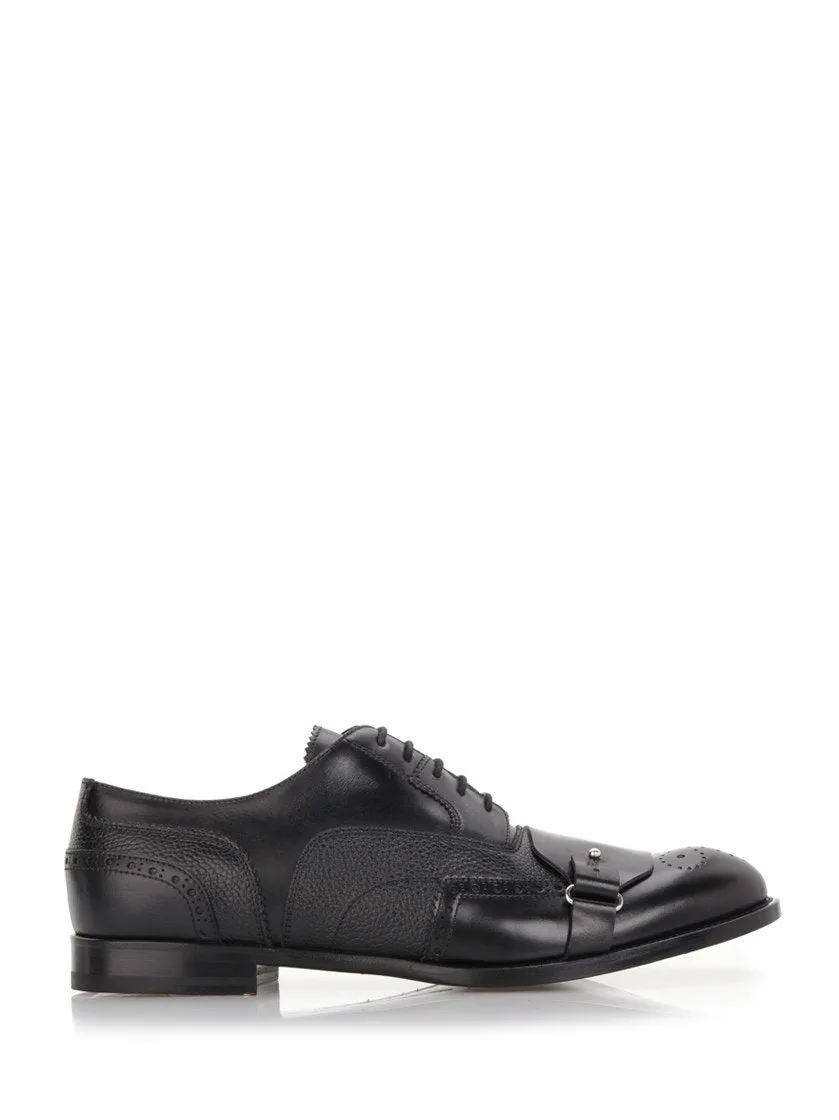 Alexander McQueen Buckle Strap Lace Up Brogues