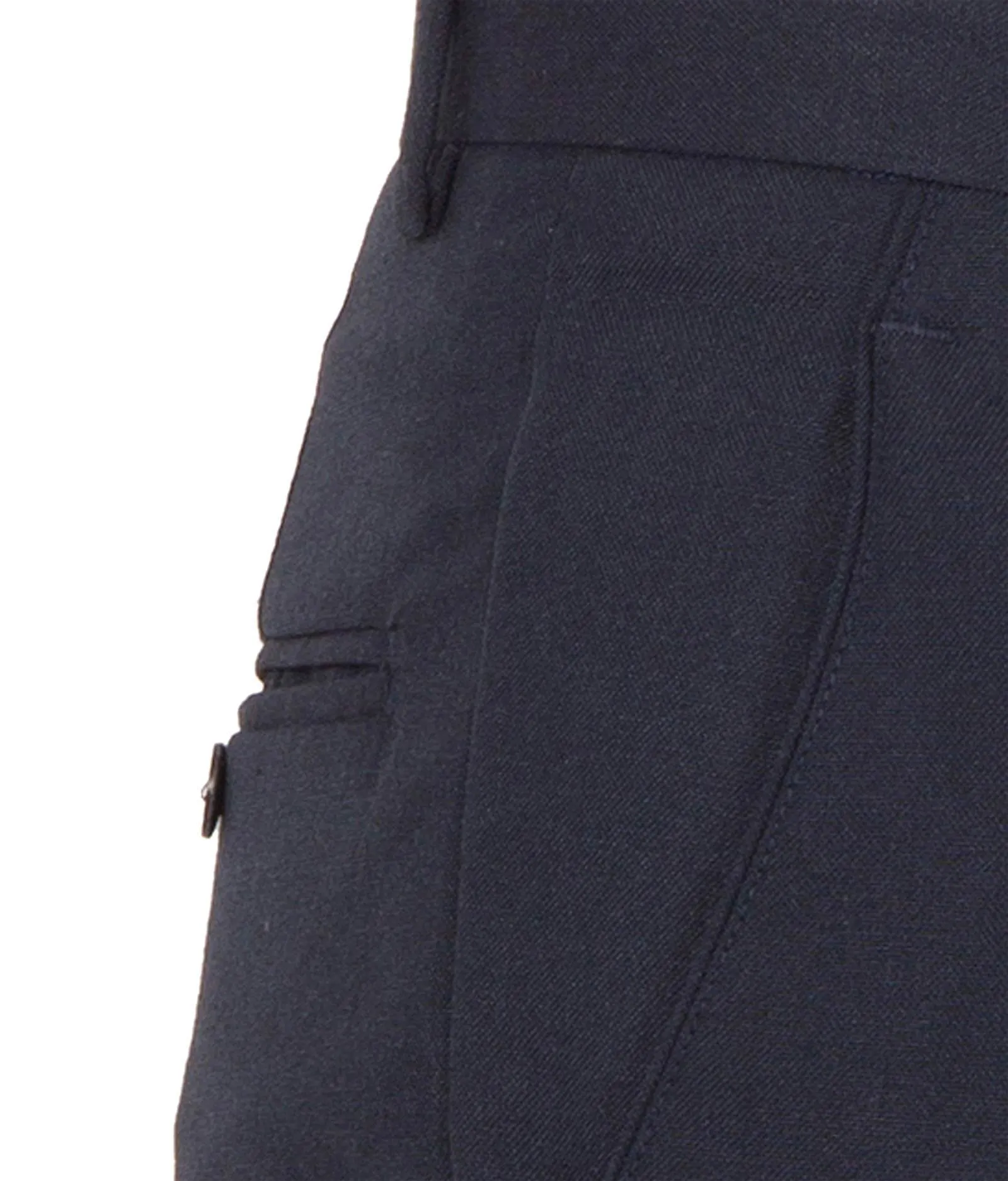 American-Elm Men Navy Cotton Rayon Slim Fit Formal Trouser