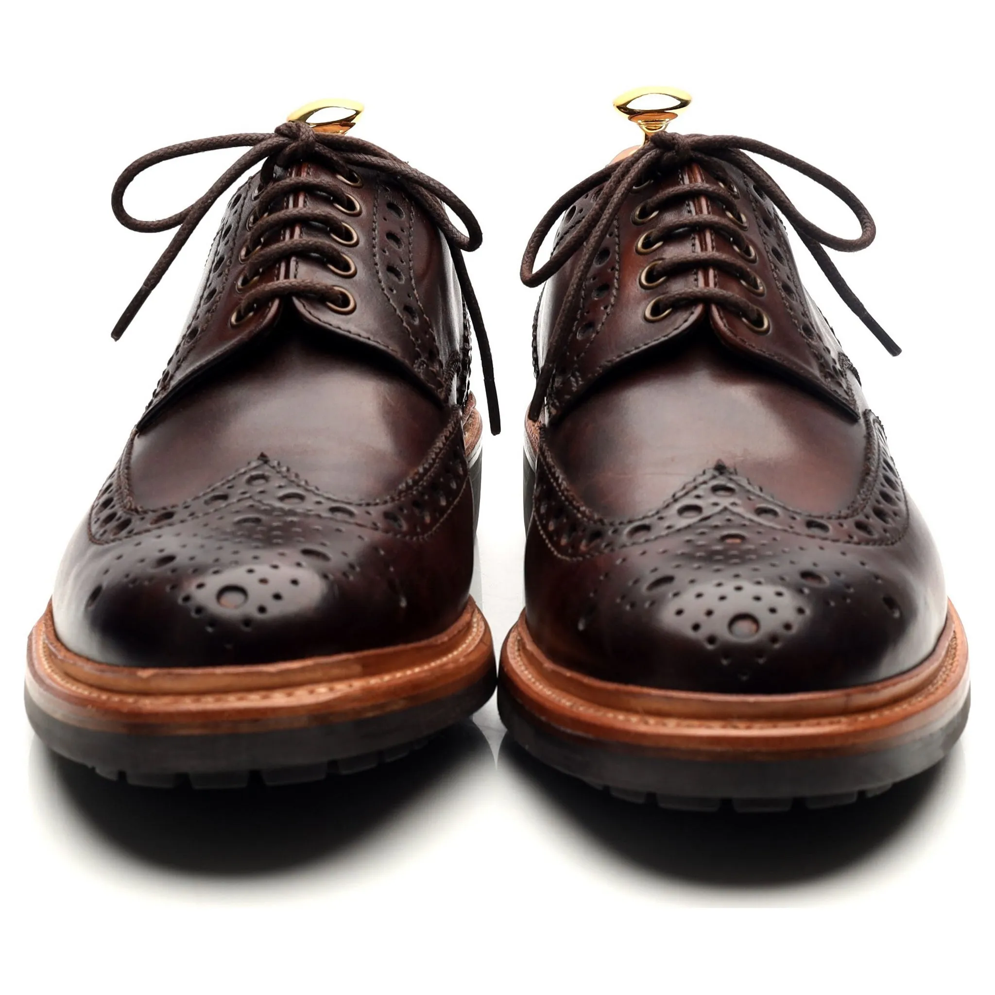 'Archie' Dark Brown Leather Derby Brogues UK 10 G