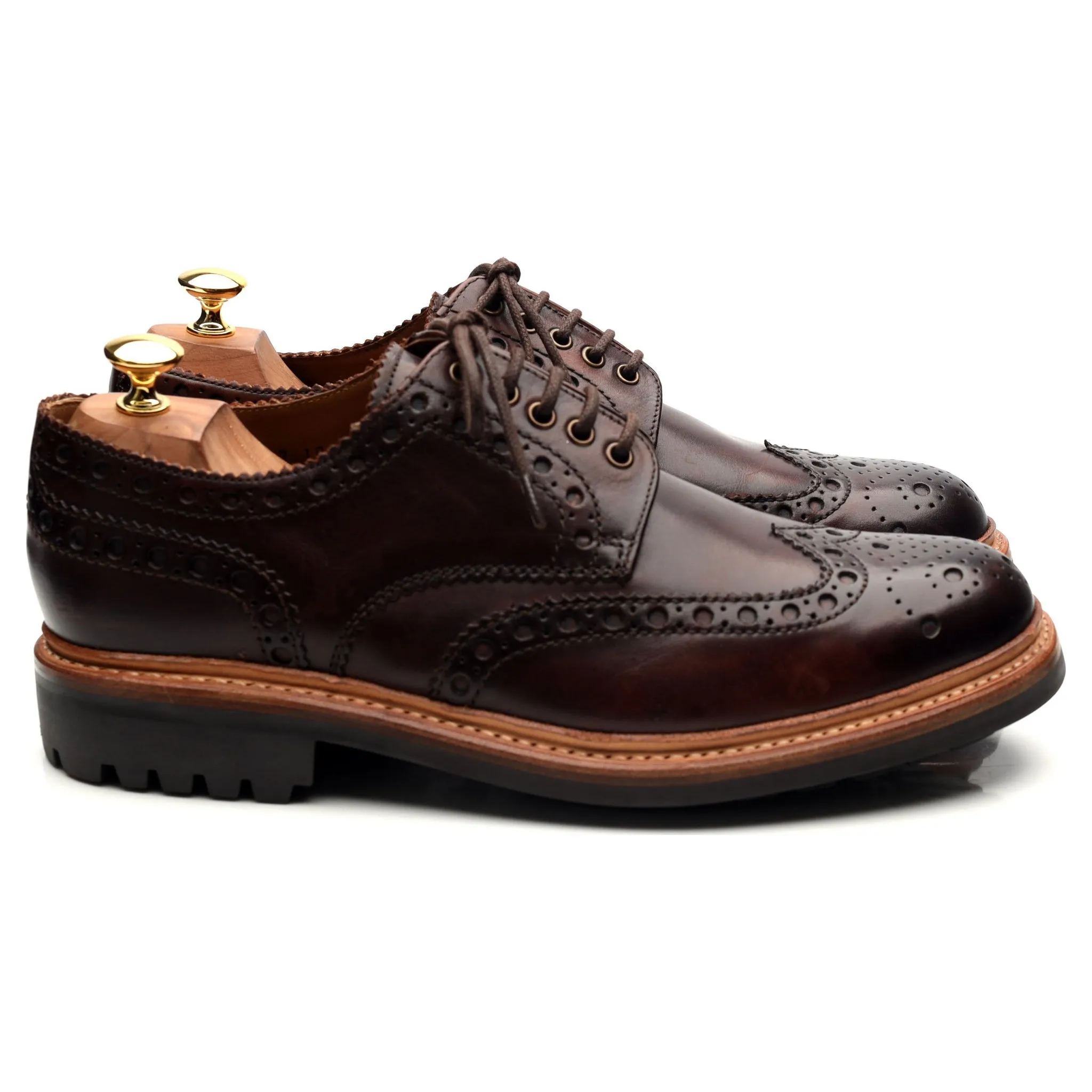 'Archie' Dark Brown Leather Derby Brogues UK 10 G