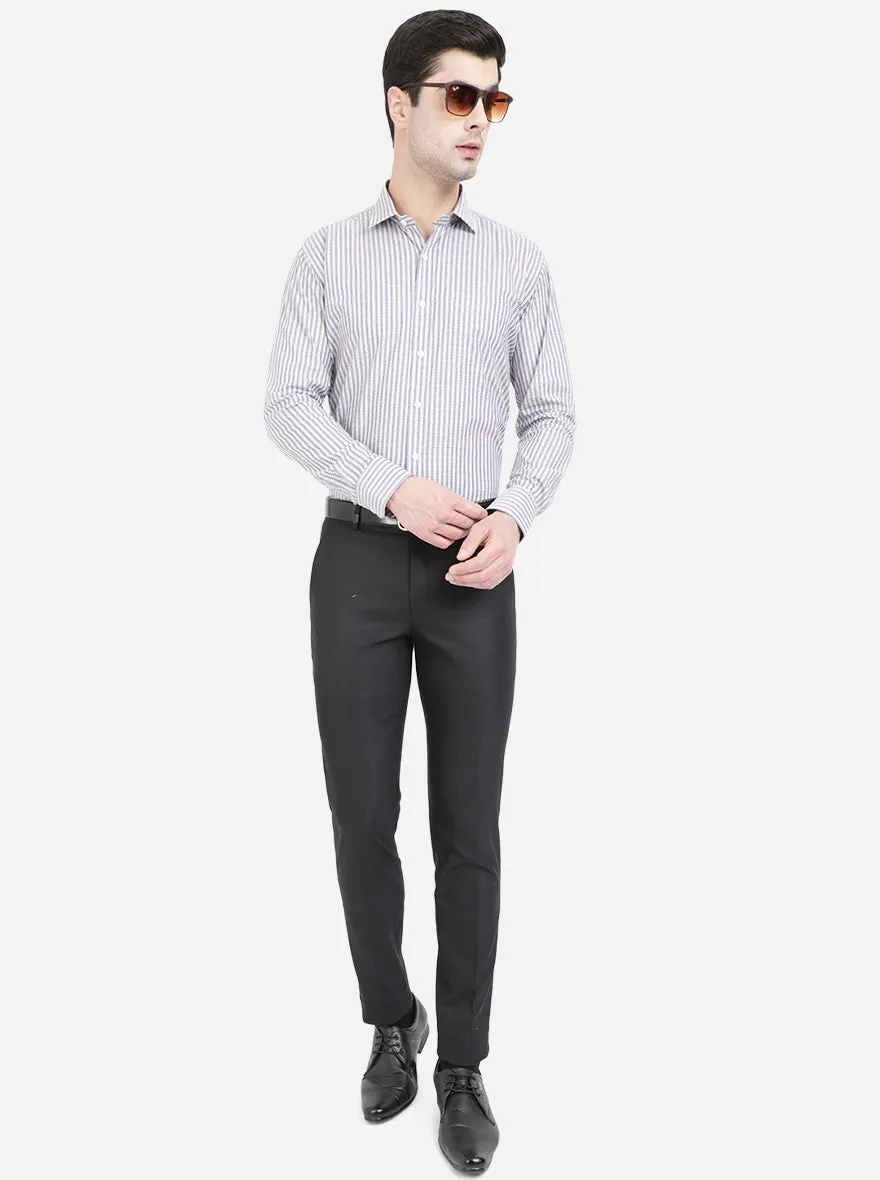 Ash Grey Checked Regular Fit Formal Shirt | JadeBlue