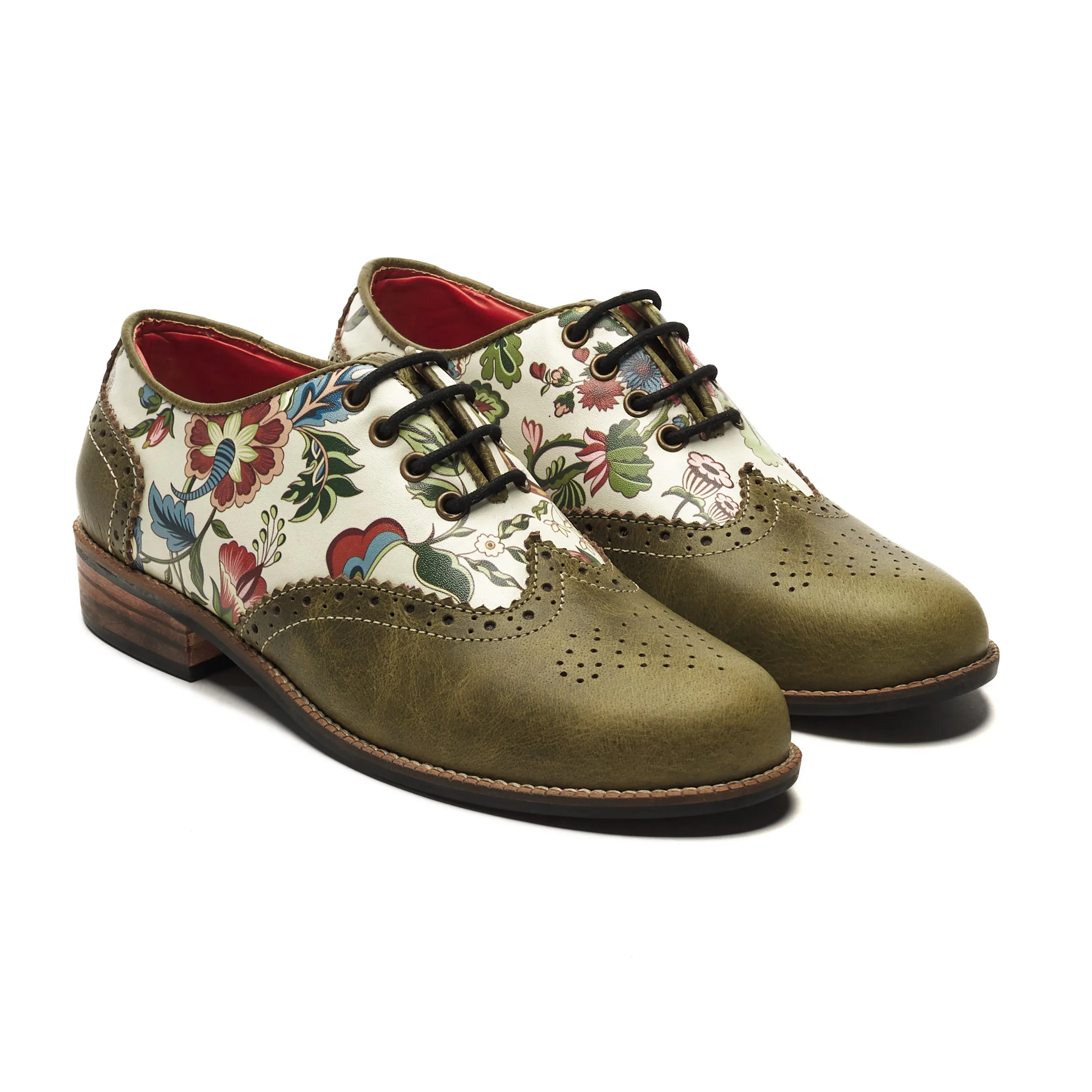 Bageecha Brogues Women – Olive