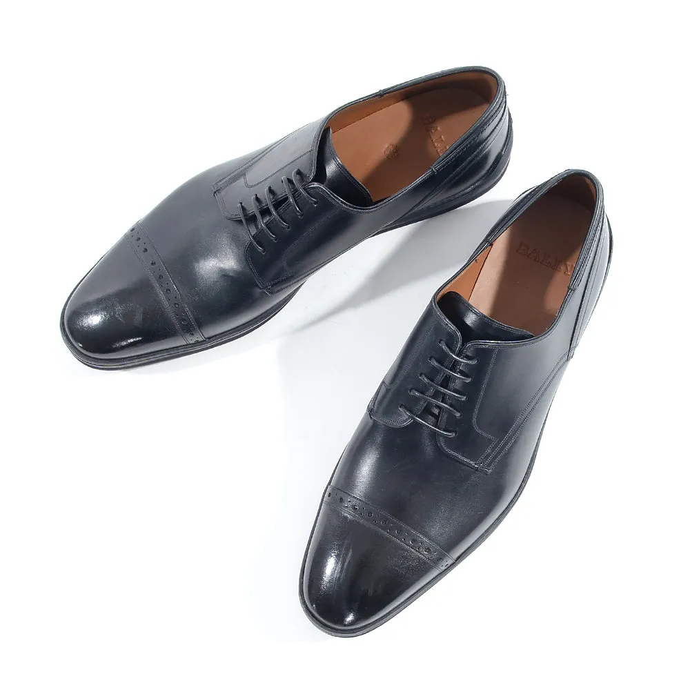 Bally Mens Pointed Platformed Lace Up Brogues in Black