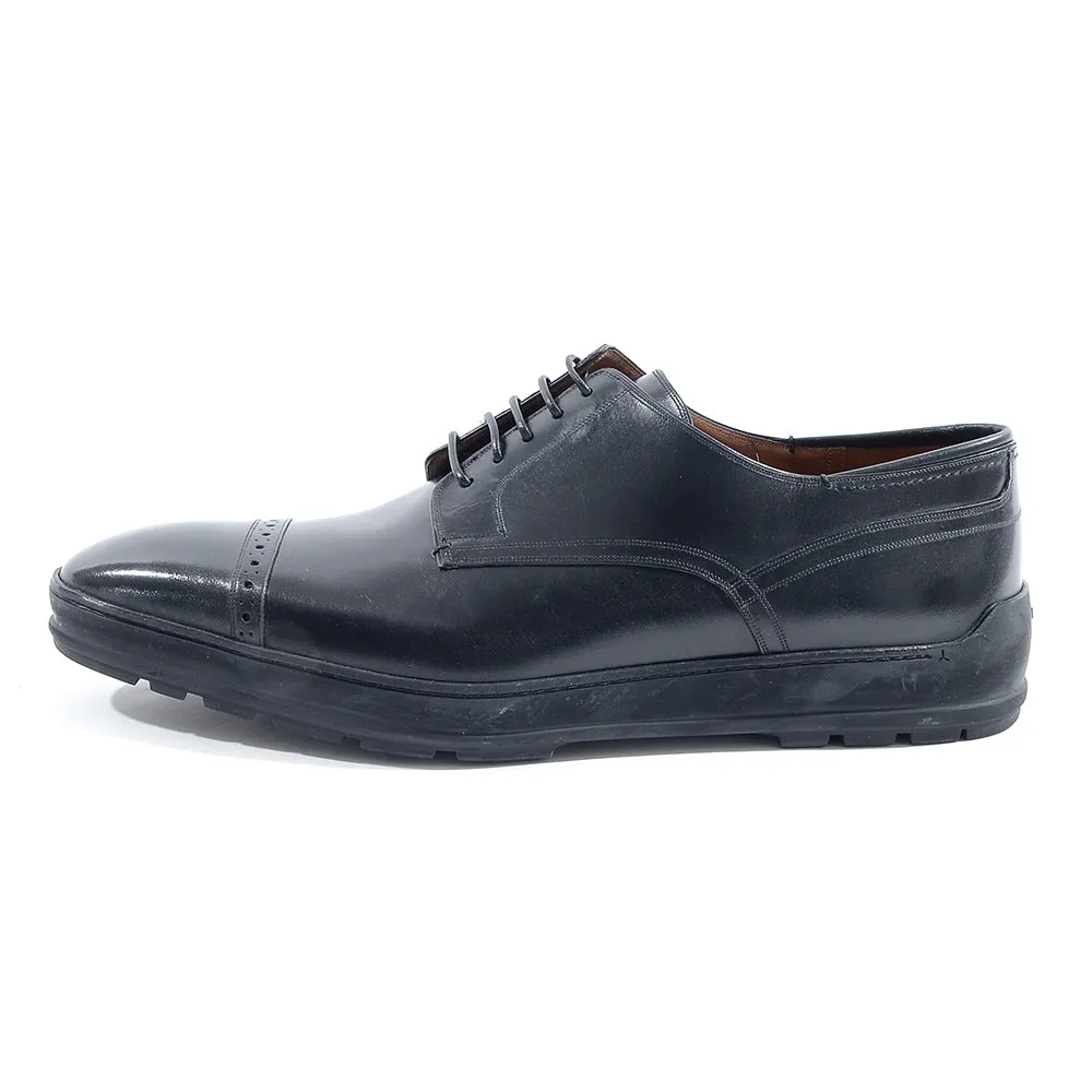 Bally Mens Pointed Platformed Lace Up Brogues in Black