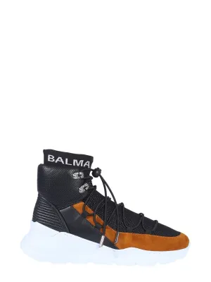 Balmain Logo Sock High Top Sneakers