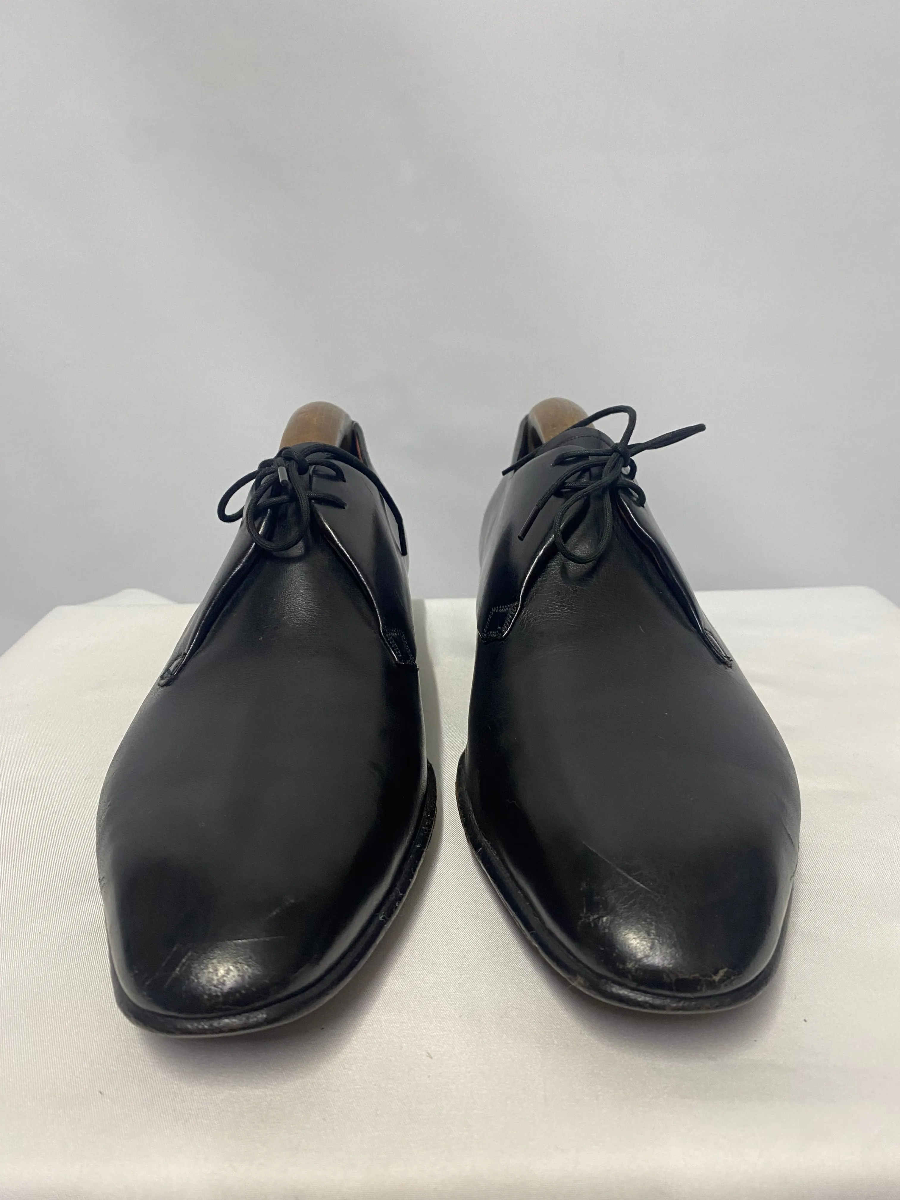 Barker of Earl's Barton Black Smooth Leather Lace Up Shoe 8