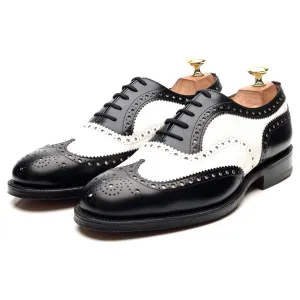 'Barlow' Black White Leather Spectator Brogues UK 8 G